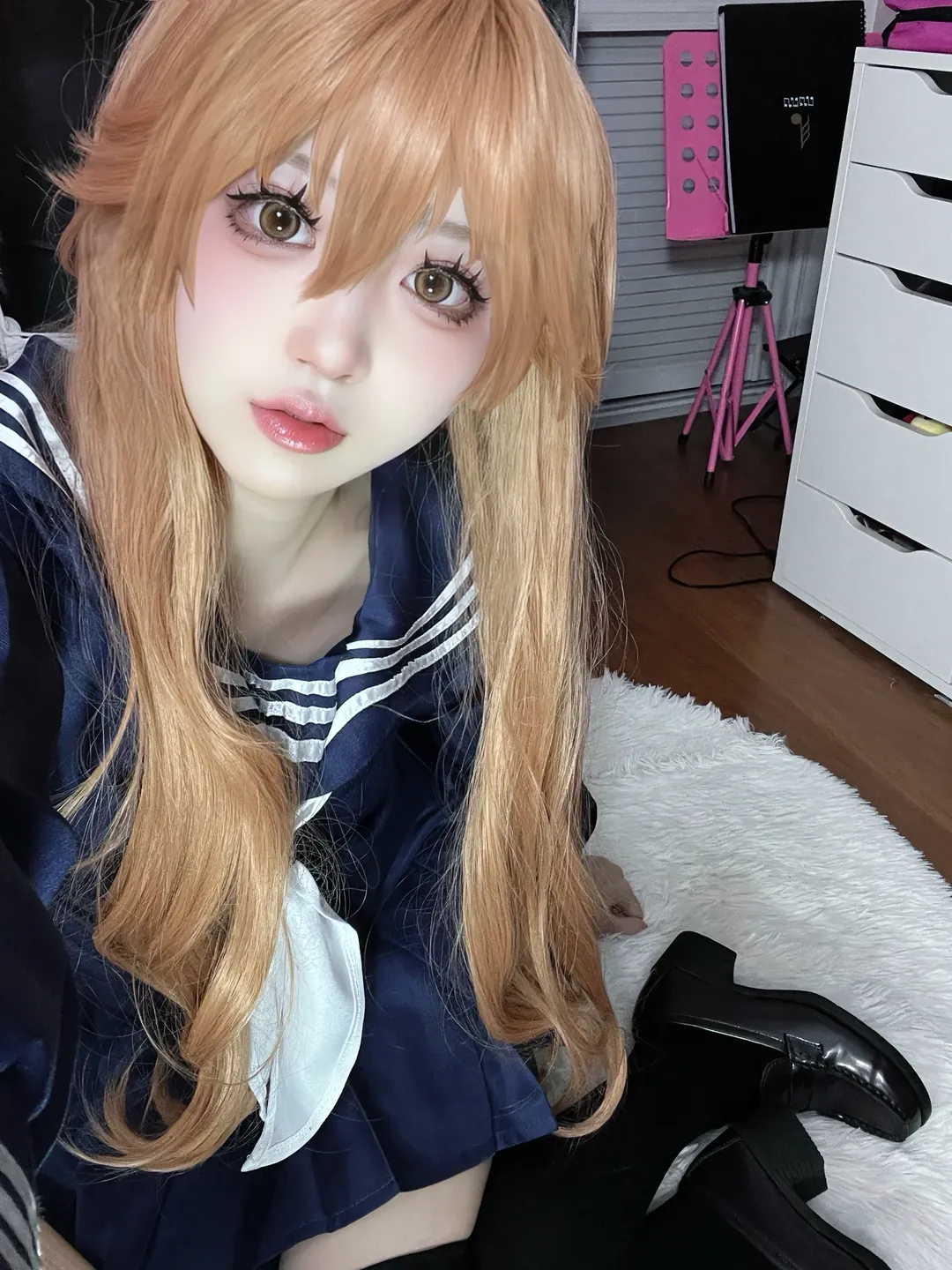二次元cosplay, 逢坂大河cos, 龙与虎, 水手服穿搭, 日常妆造分享