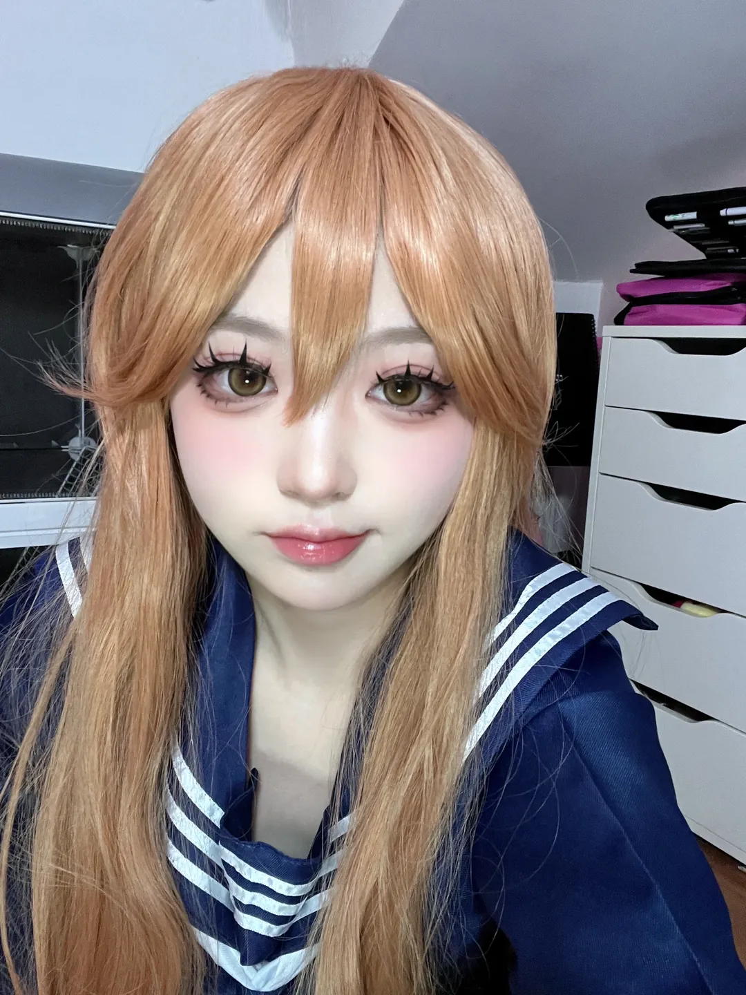二次元cosplay, 逢坂大河cos, 龙与虎, 水手服穿搭, 日常妆造分享 - 第5张