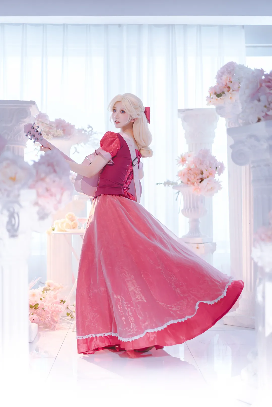 cosplay摄影, 粉色系穿搭, 吉他少女, 芭比cos, 芭比钻石城堡 - 第5张