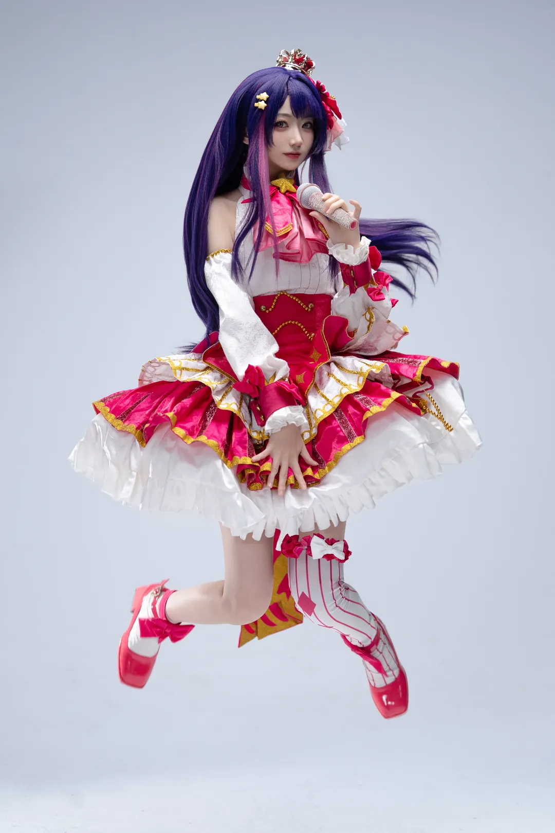 二次元攝影, 紫發角色, 偶像打歌服, 星野愛cos, 我推的孩子