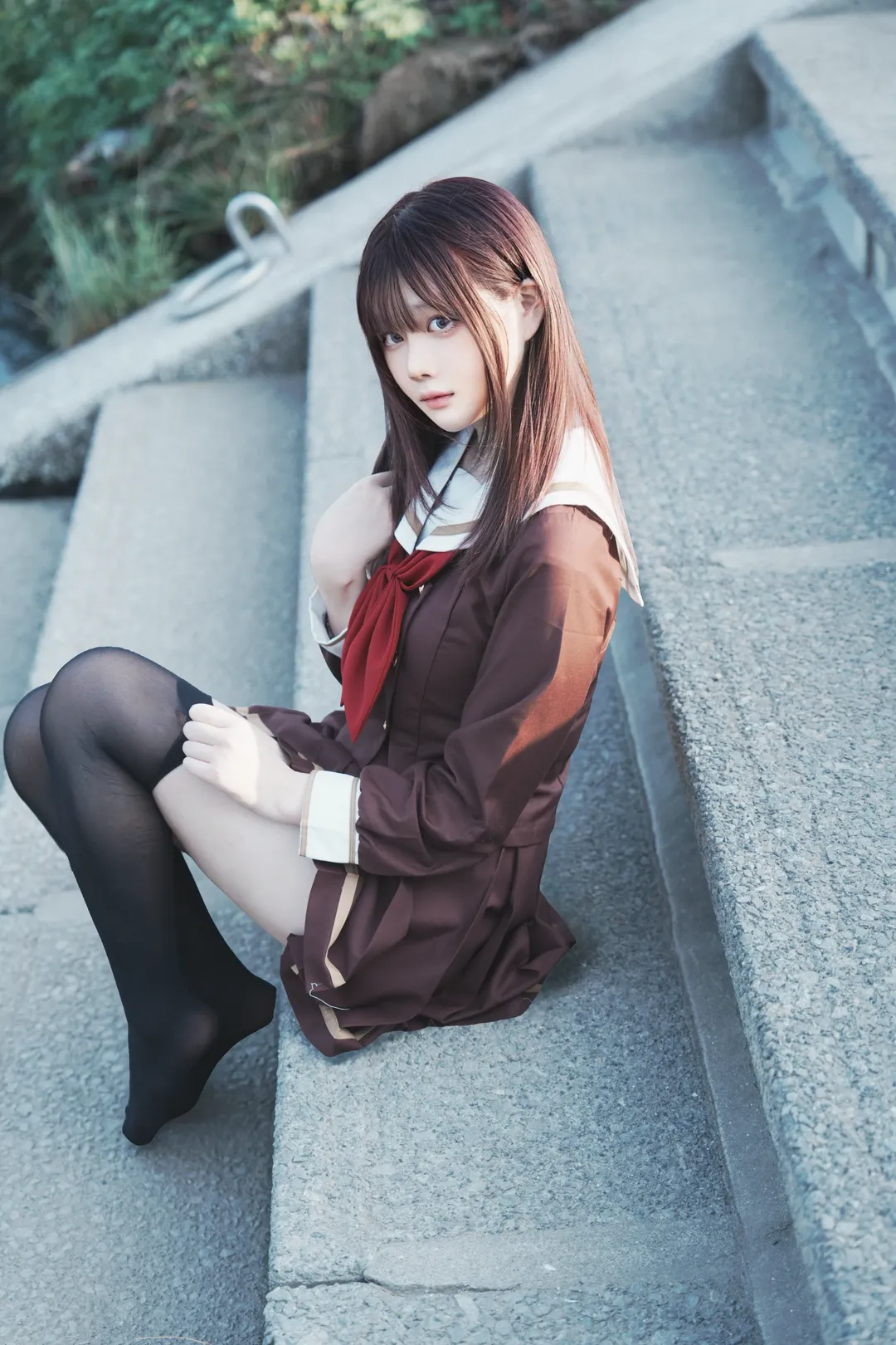 cosplay, 校园风, 水手服, 黑丝, 铜管乐器