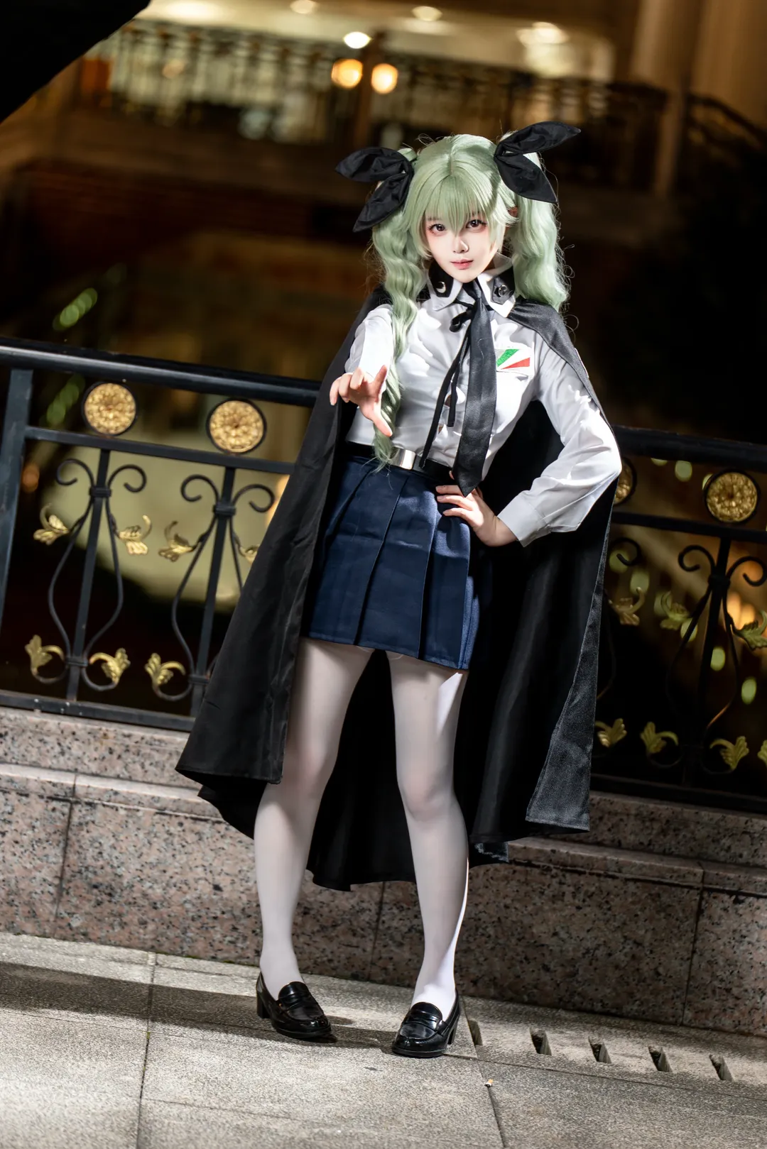 cosplay摄影, 白丝穿搭, 夜景外景, 安丘比cos, 少女與戰車 - 第1张