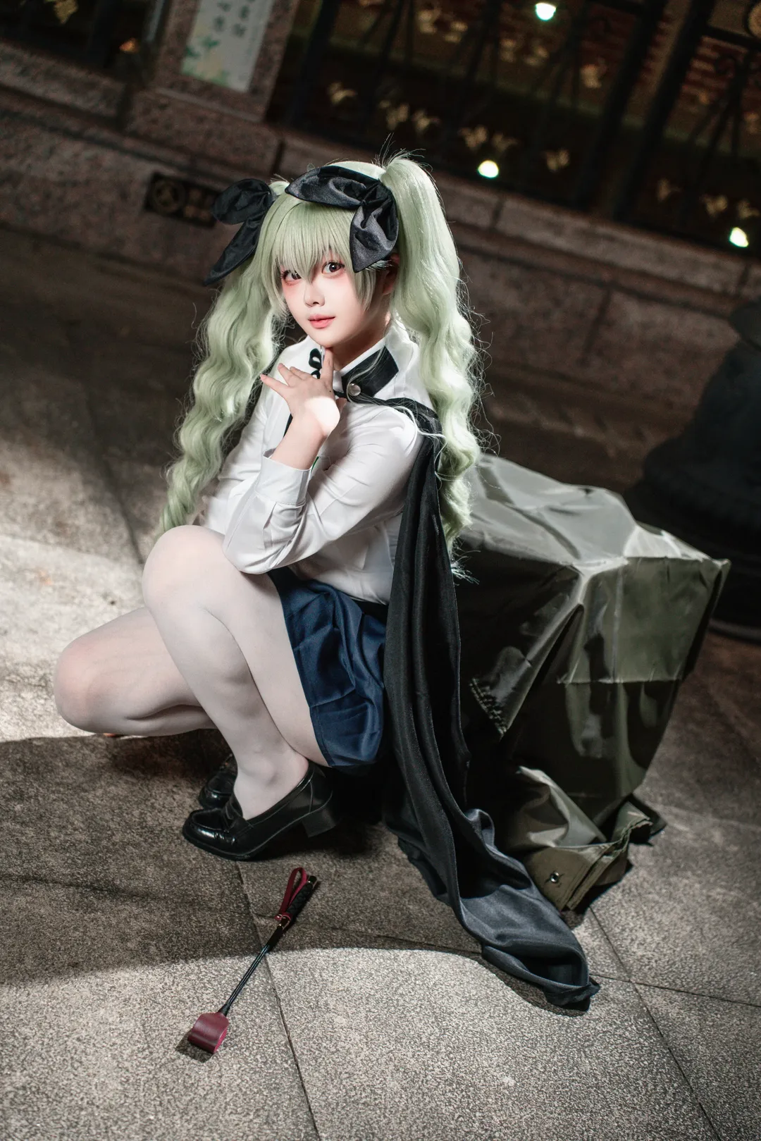 cosplay摄影, 白丝穿搭, 夜景外景, 安丘比cos, 少女與戰車