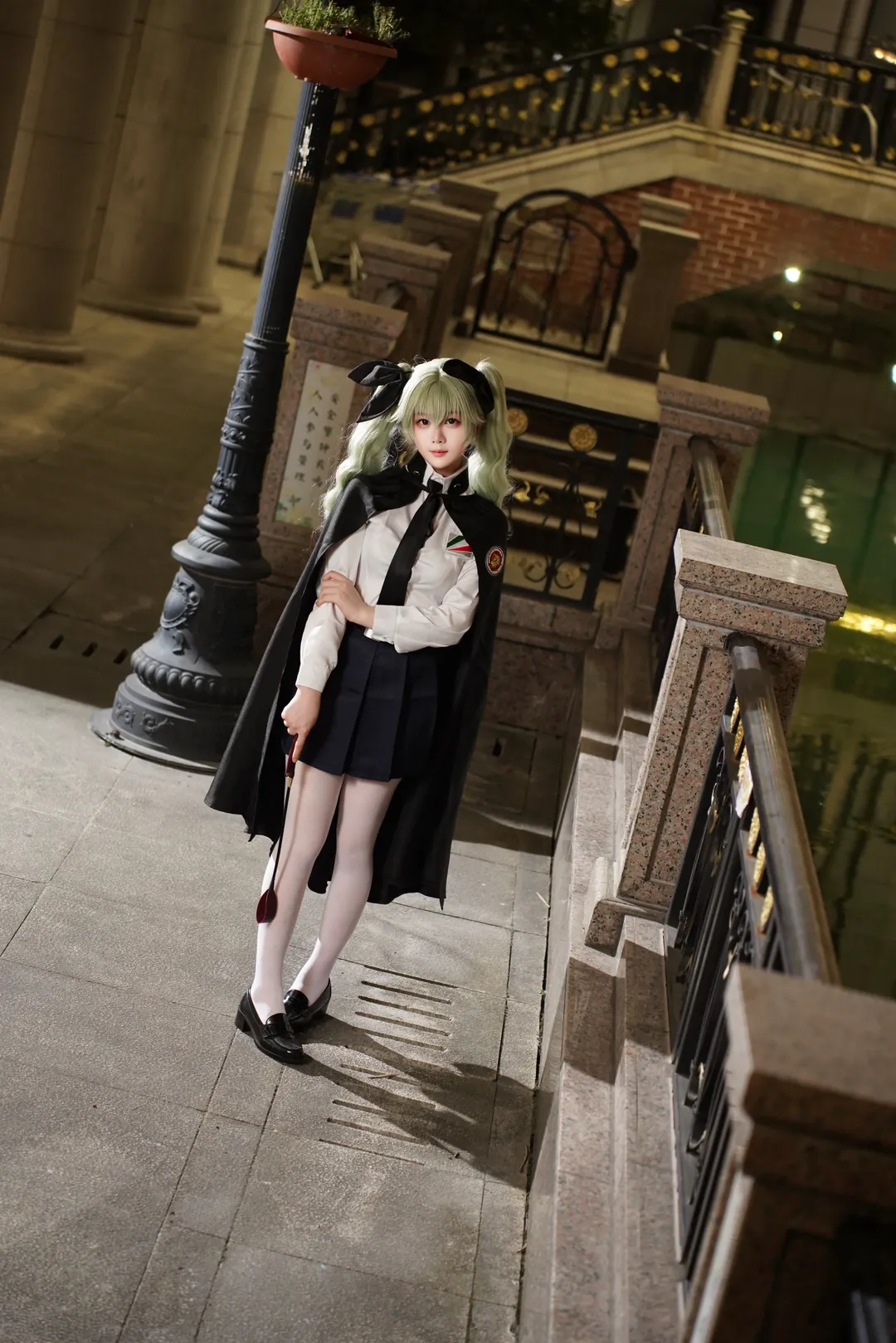 cosplay摄影, 白丝穿搭, 夜景外景, 安丘比cos, 少女與戰車 - 第3张