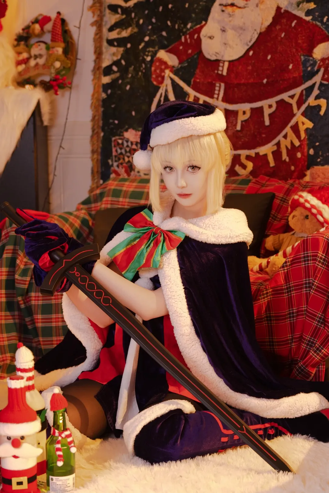 FGO, 摄影棚正片, 黑呆cos, 圣诞cosplay, 冬季节日穿搭