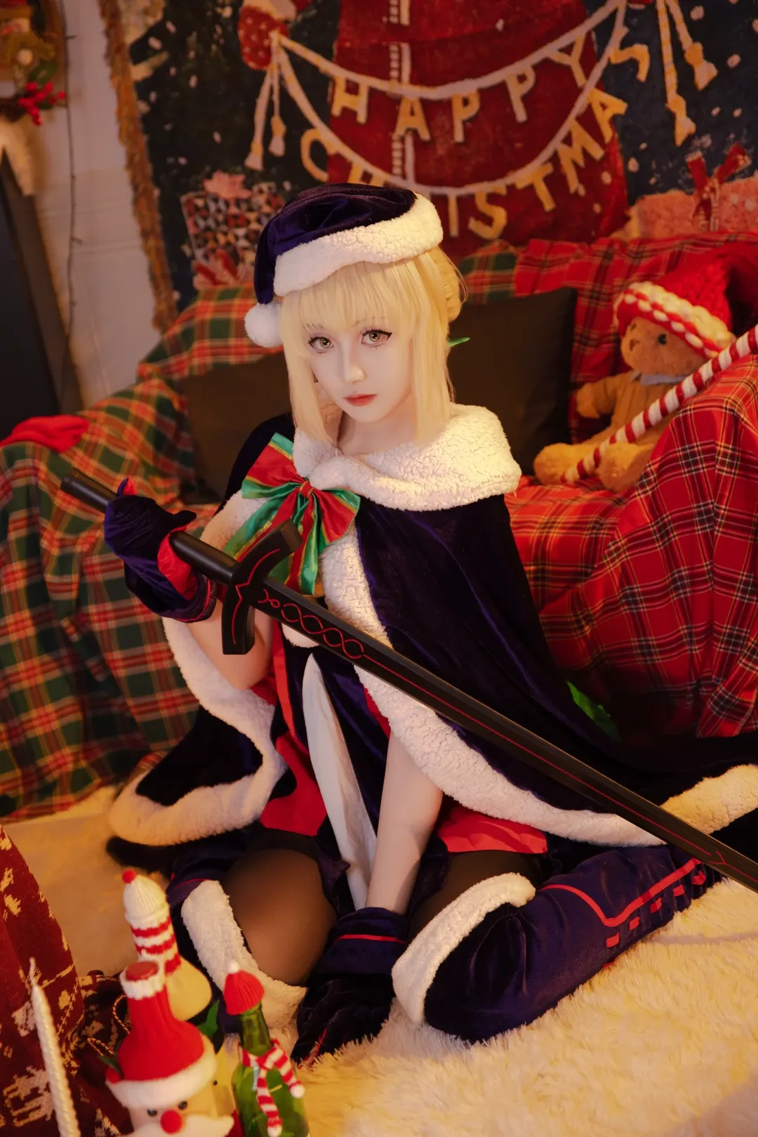 FGO, 摄影棚正片, 黑呆cos, 圣诞cosplay, 冬季节日穿搭 - 第2张