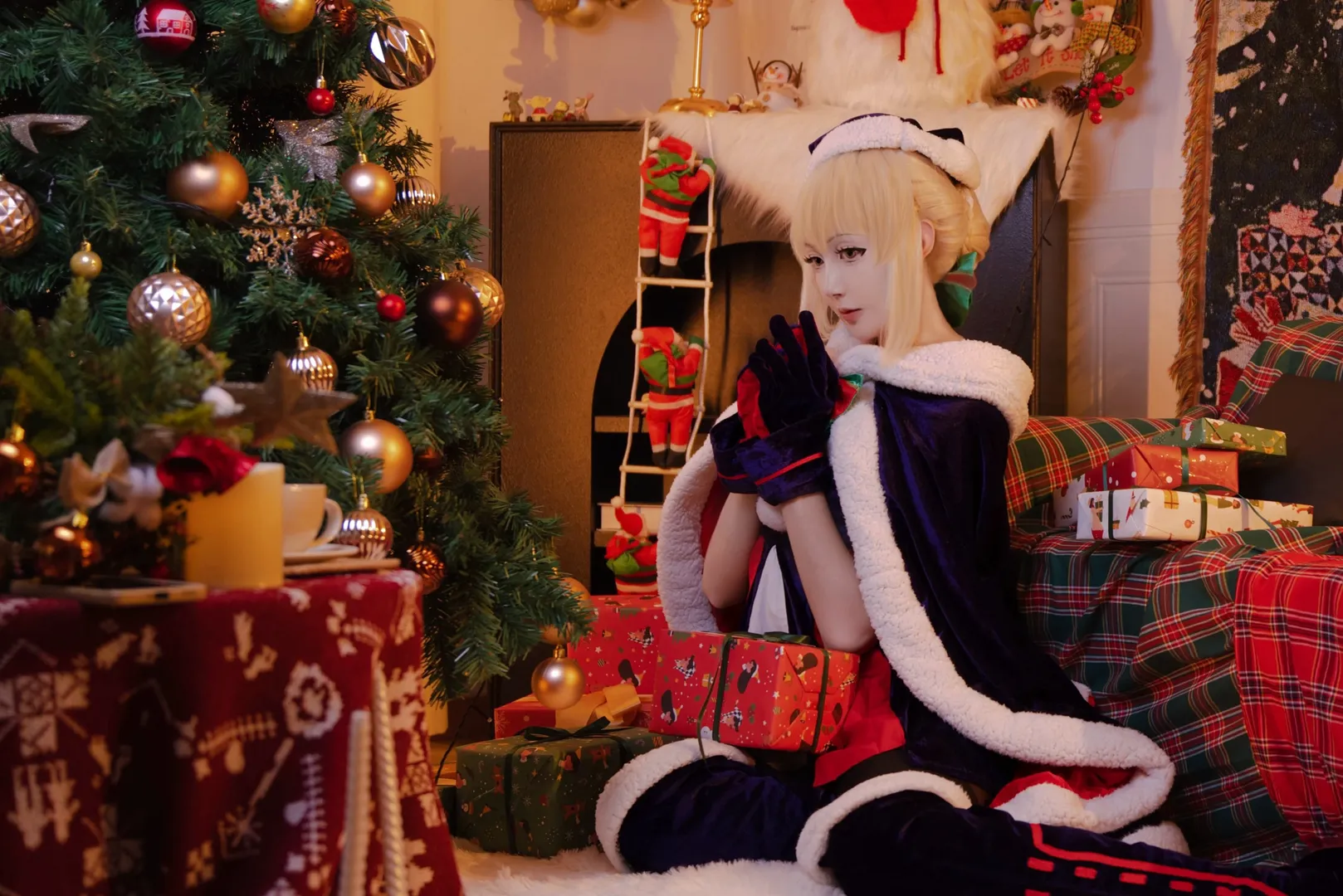 FGO, 摄影棚正片, 黑呆cos, 圣诞cosplay, 冬季节日穿搭 - 第4张