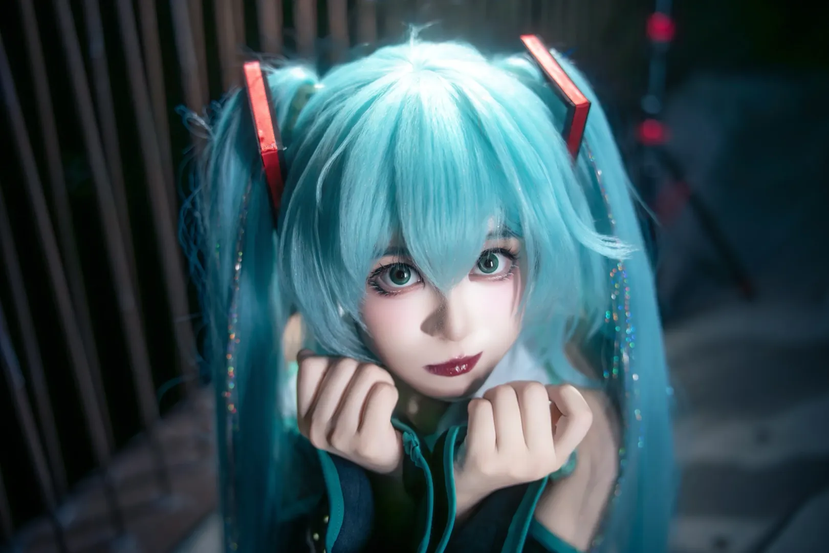 初音未来, 初音未来cos, cosplay正片, 二次元角色扮演, 夜景摄影