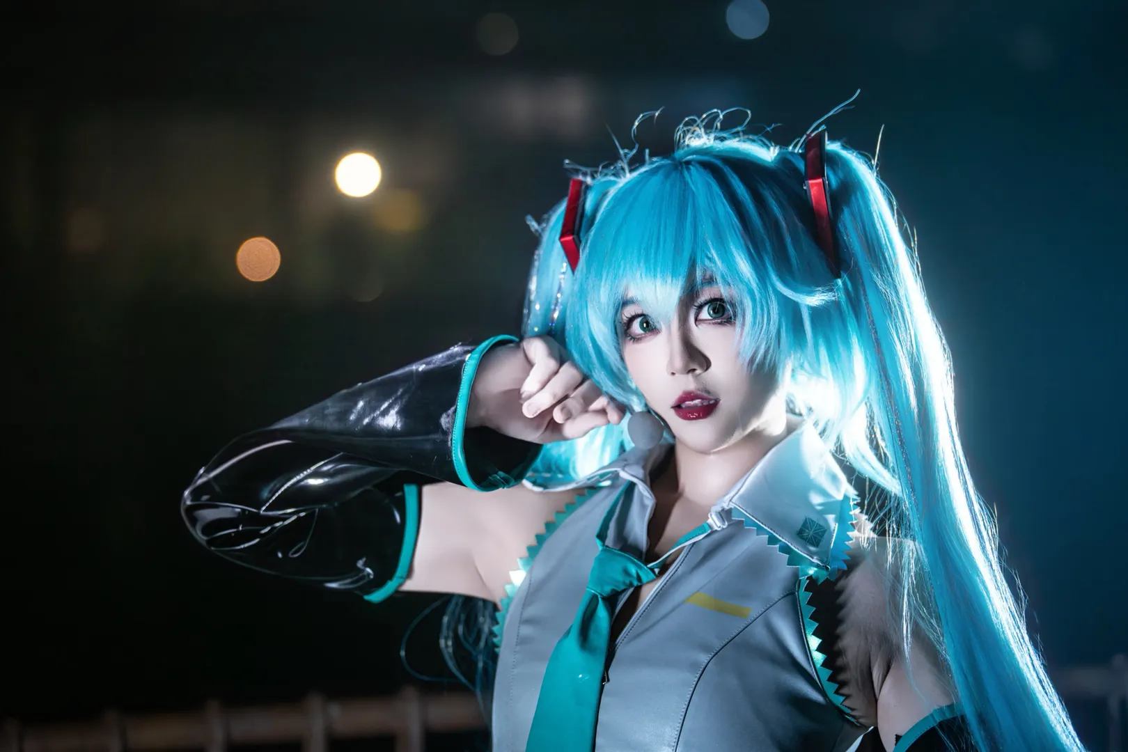 初音未来, 初音未来cos, cosplay正片, 二次元角色扮演, 夜景摄影 - 第7张