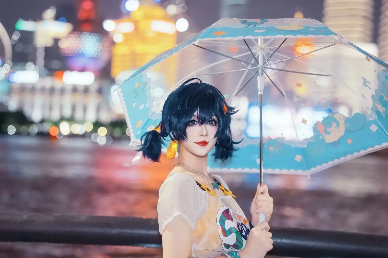 绝区零, cosplay, 二次元日常, 铃cos, 雨夜夜景
