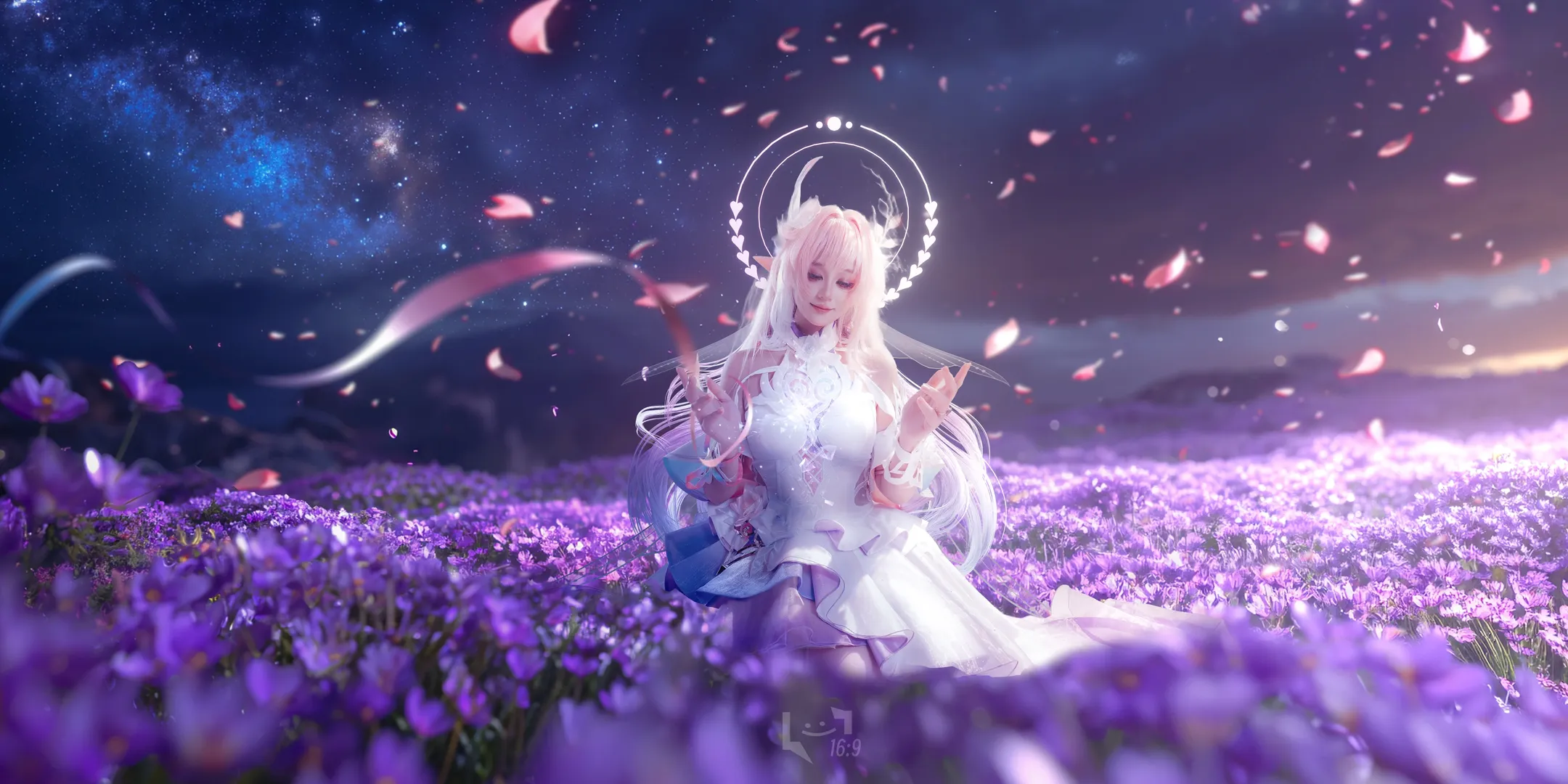コスプレ, キュレネ コスプレ, 崩壊：スターレイル, 幻想的なポートレート, 花海と星空 - 2枚目