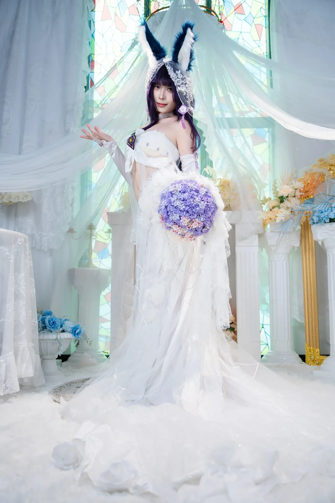 碧蓝航线, 花嫁造型, 武藏cos, cosplay摄影, 紫藤花 - 第1张