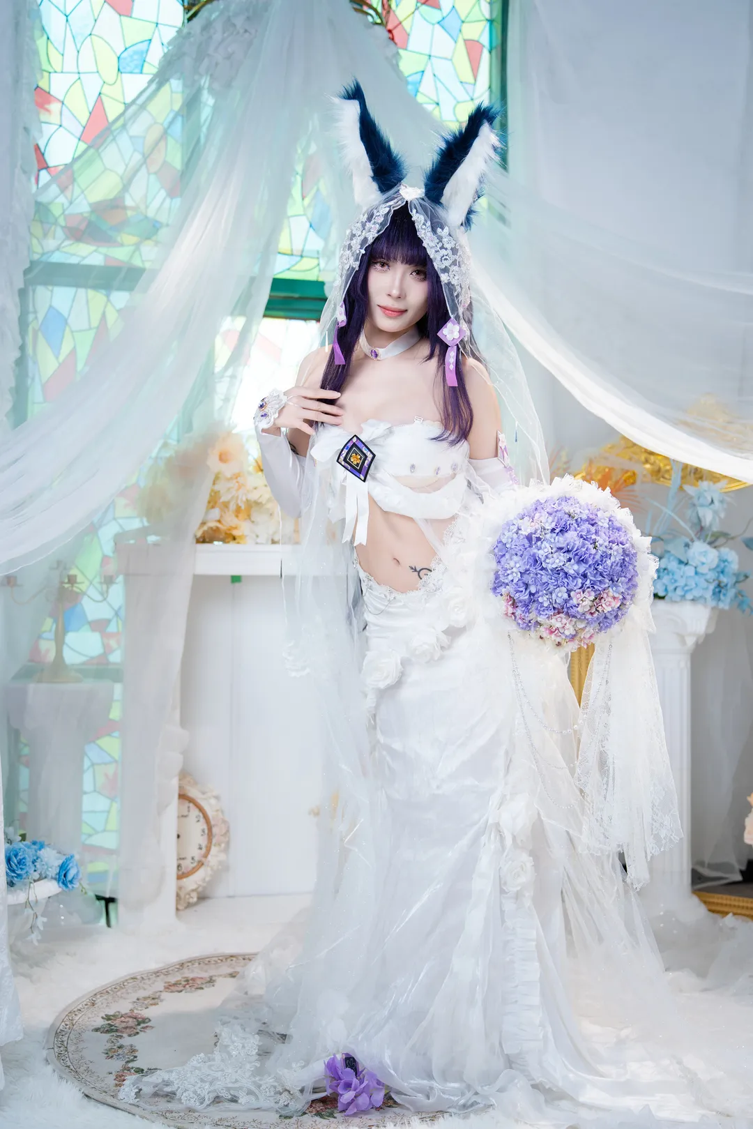 碧蓝航线, 花嫁造型, 武藏cos, cosplay摄影, 紫藤花 - 第3张