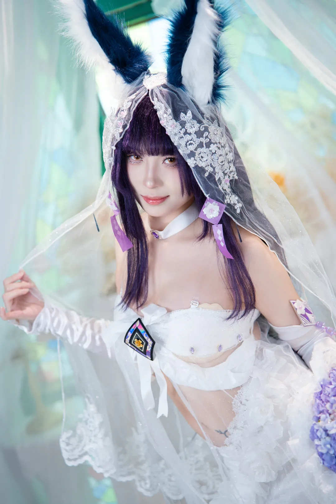 碧蓝航线, 花嫁造型, 武藏cos, cosplay摄影, 紫藤花 - 第4张