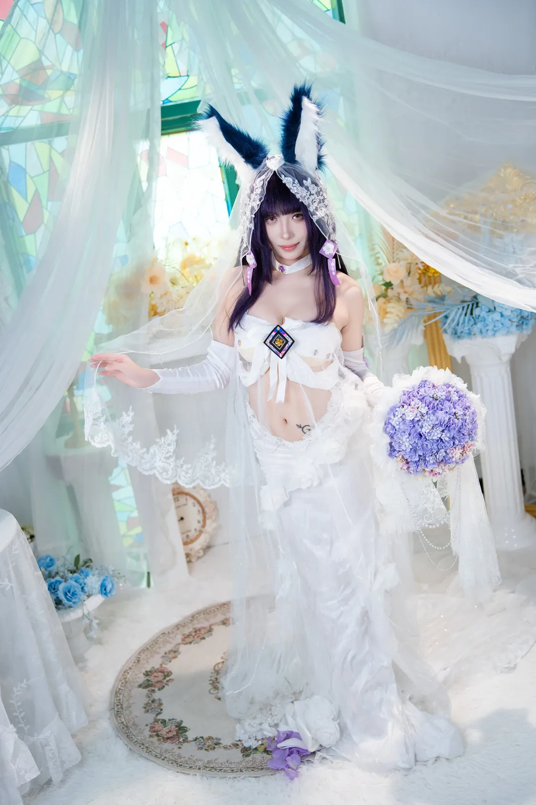 碧蓝航线, 花嫁造型, 武藏cos, cosplay摄影, 紫藤花 - 第5张