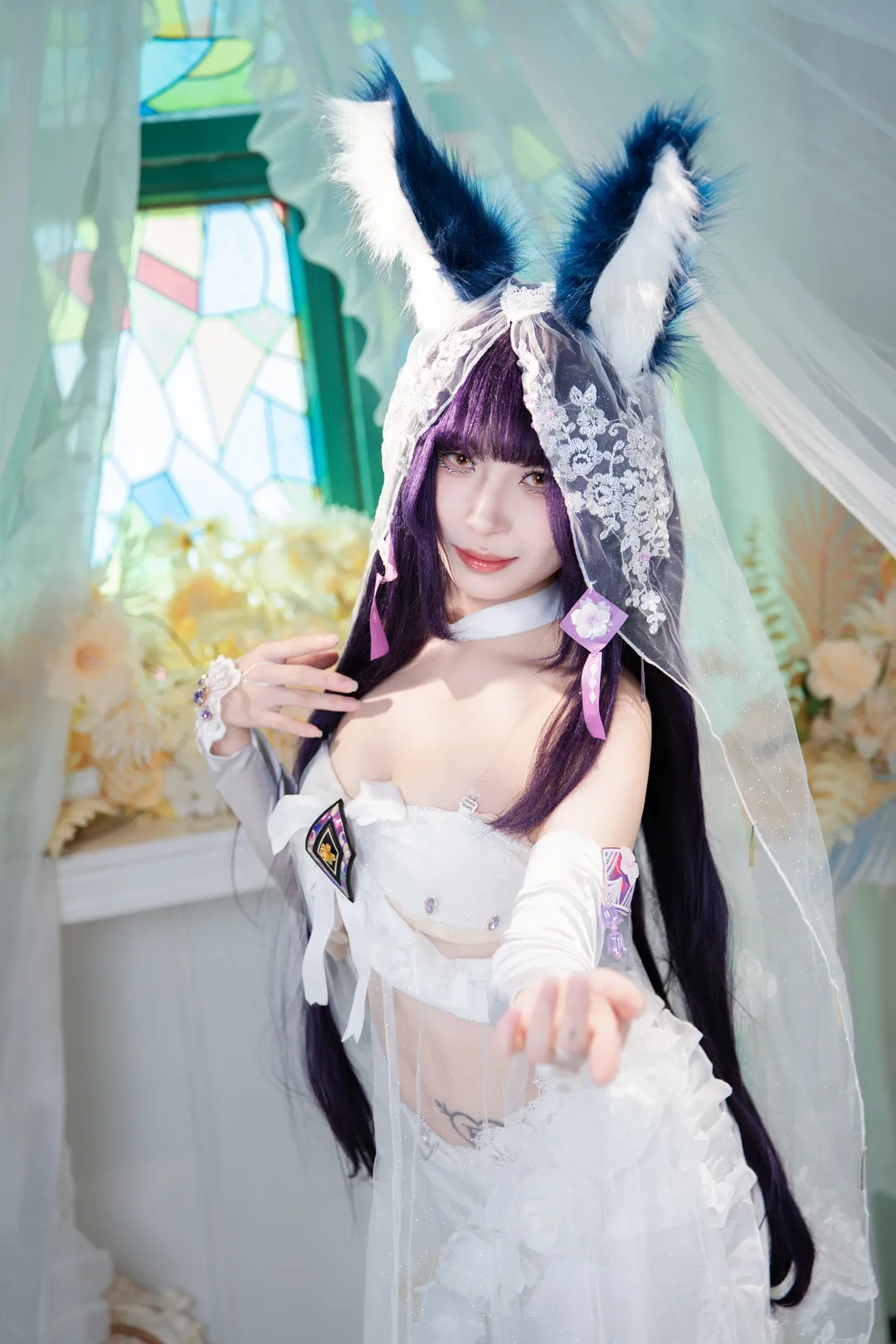 碧蓝航线, 花嫁造型, 武藏cos, cosplay摄影, 紫藤花 - 第6张