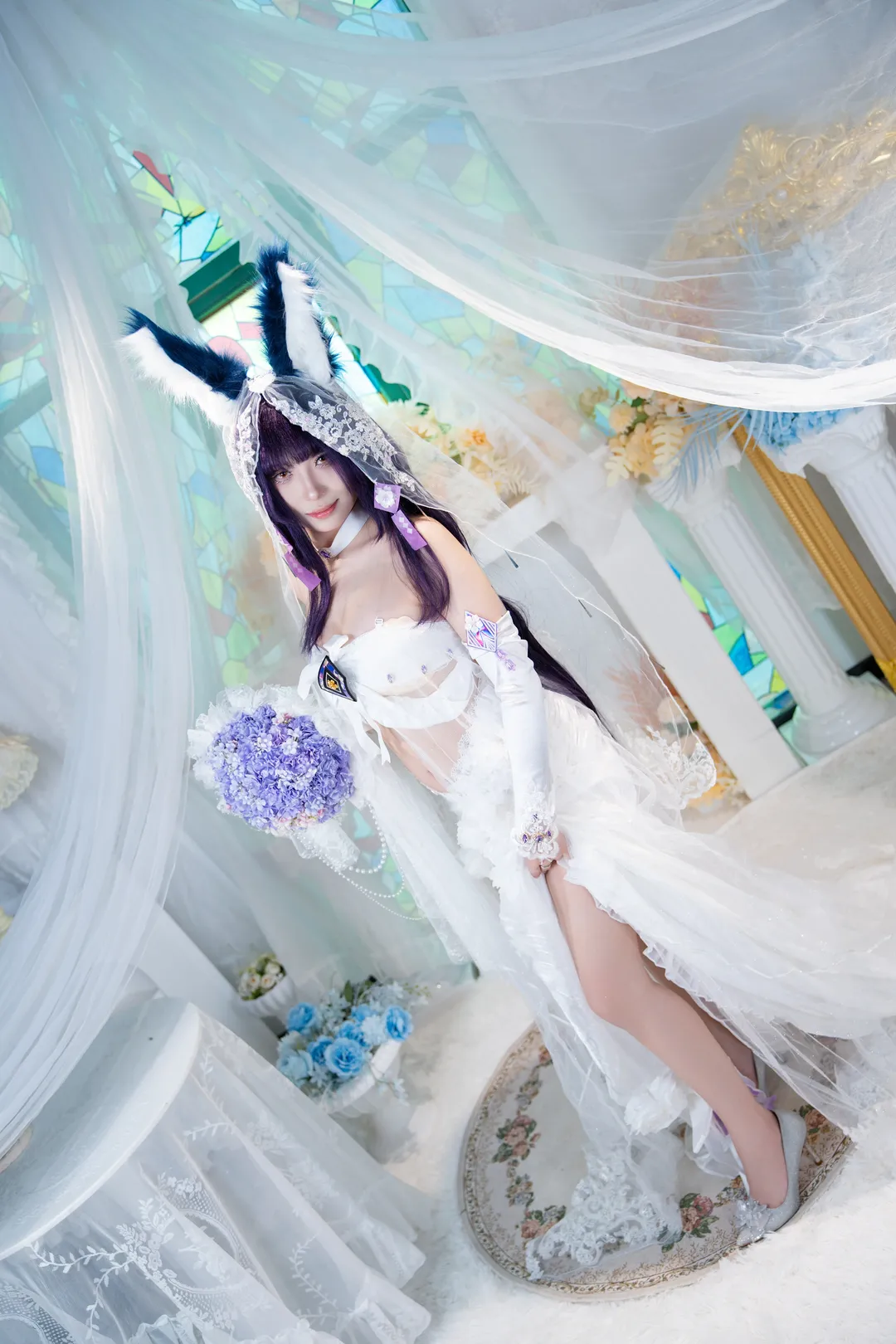 碧蓝航线, 花嫁造型, 武藏cos, cosplay摄影, 紫藤花 - 第8张