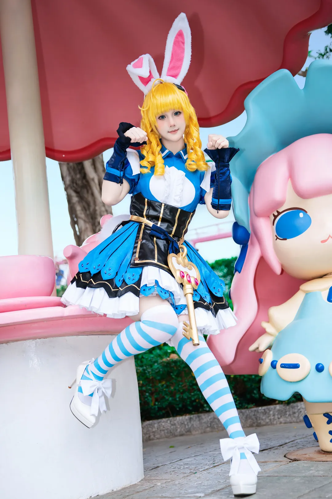 王者荣耀, cosplay约拍, 游乐园外景, 妲己cos, 爱丽丝仙境cos - 第8张