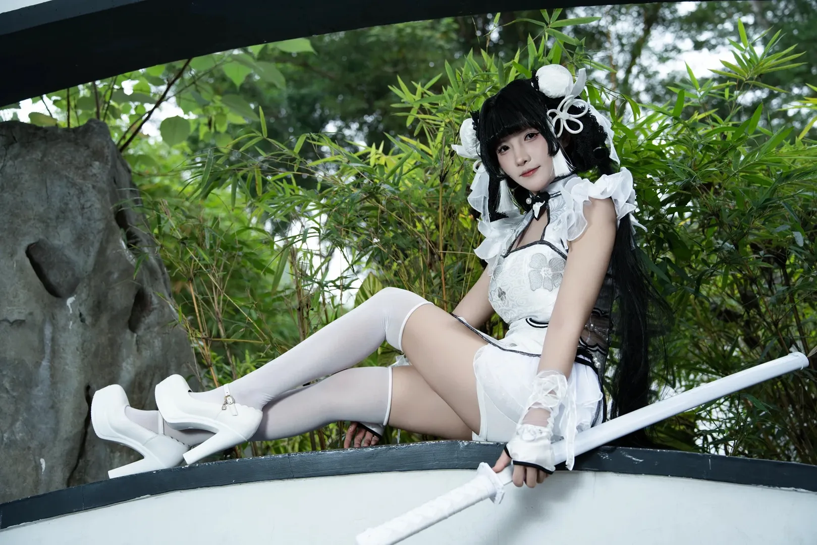 永劫无间, 殷紫萍cos, 玉髓冰心, cosplay摄影, 国风旗袍 - 第1张