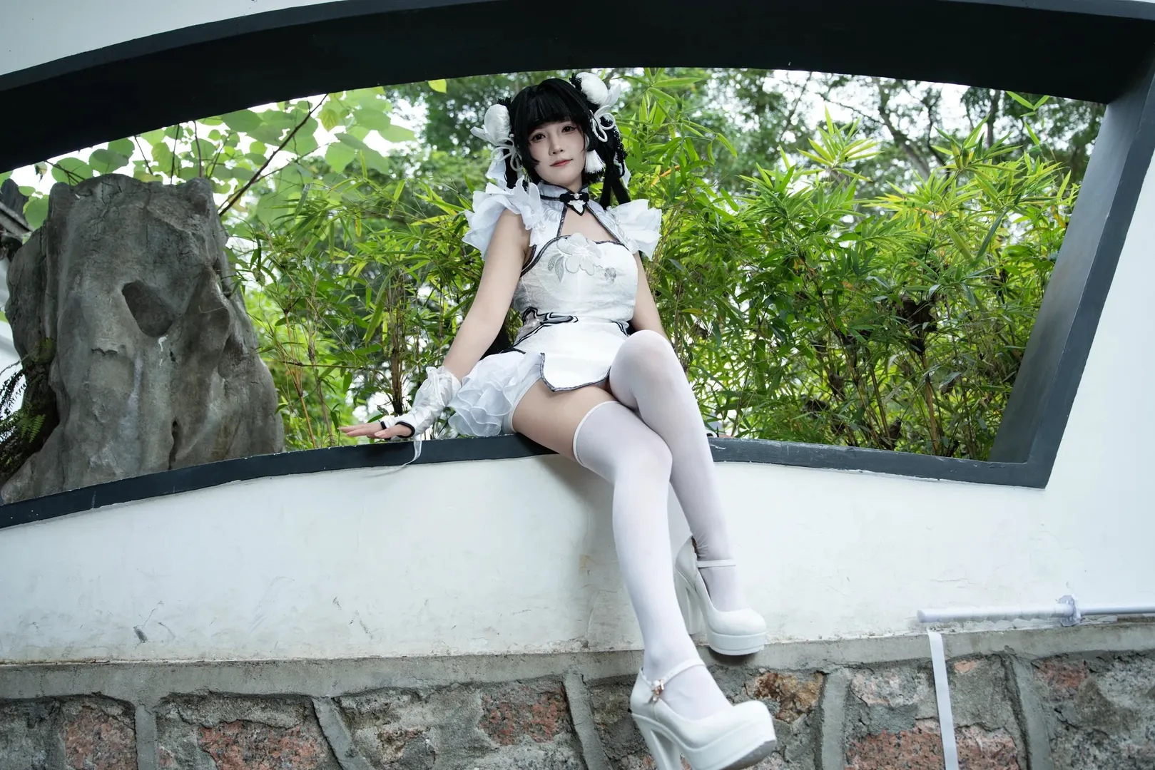 永劫无间, 殷紫萍cos, 玉髓冰心, cosplay摄影, 国风旗袍 - 第2张