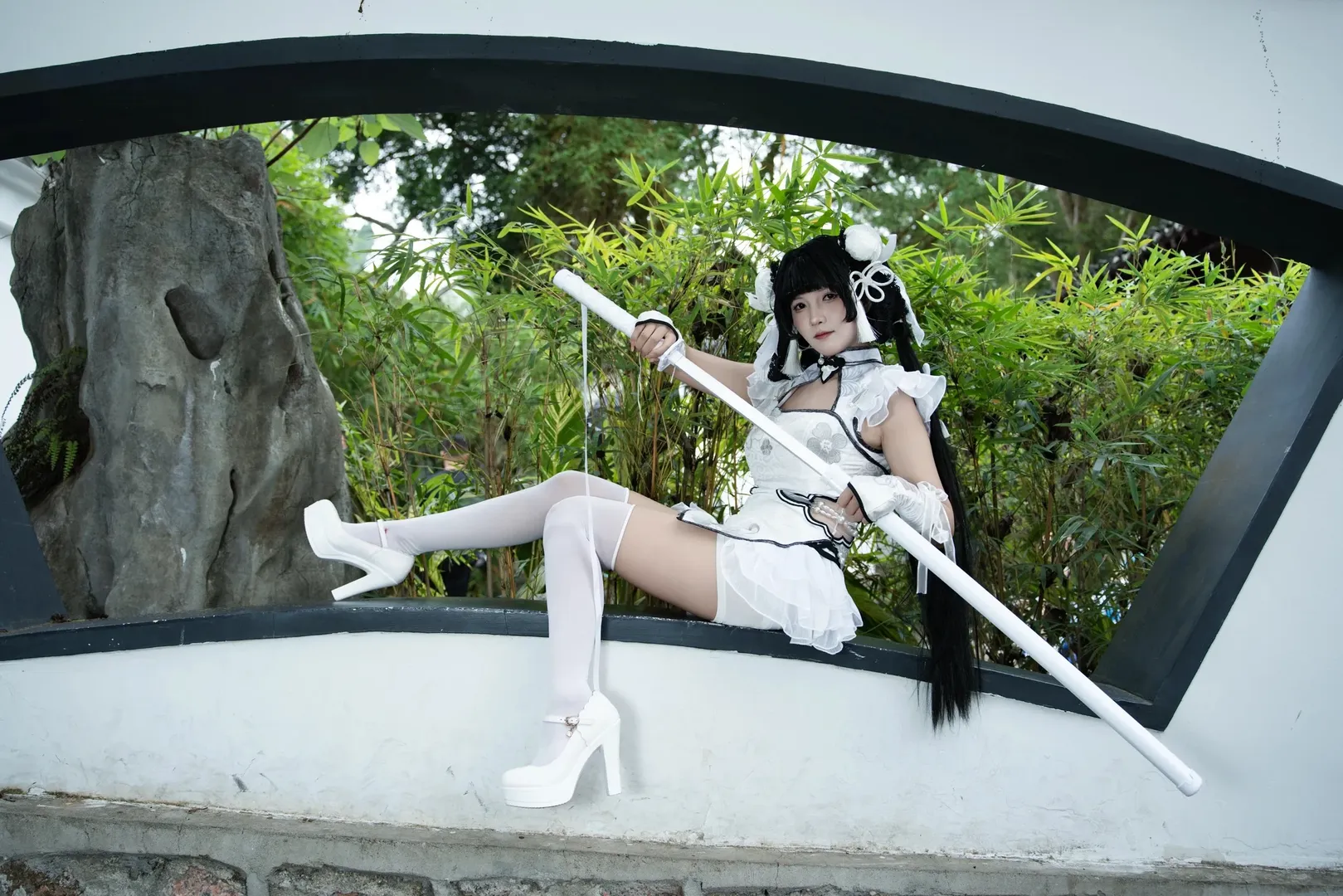 永劫无间, 殷紫萍cos, 玉髓冰心, cosplay摄影, 国风旗袍 - 第3张