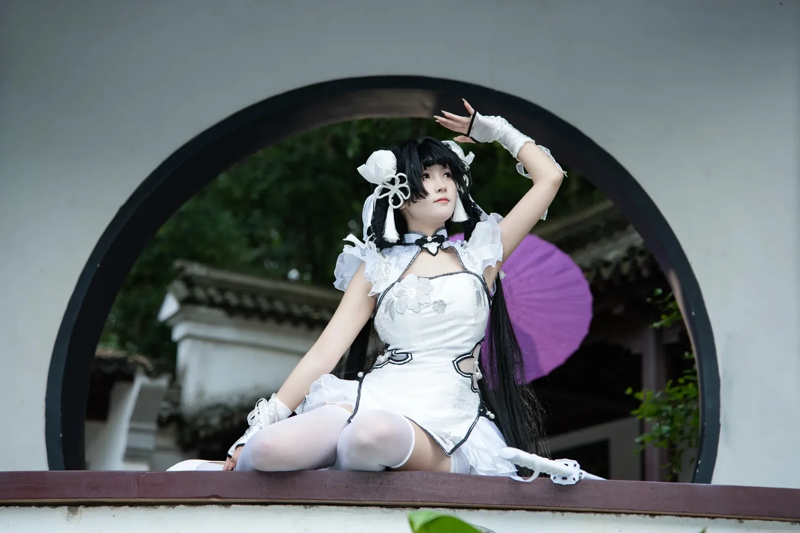 永劫无间, 殷紫萍cos, 玉髓冰心, cosplay摄影, 国风旗袍 - 第5张
