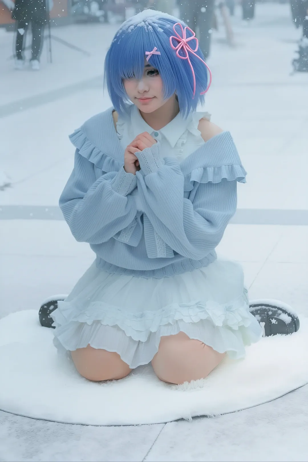 レム コスプレ, 成都での撮影依頼, 雪景色ポートレート, 冬の空気感, 日本系二次元