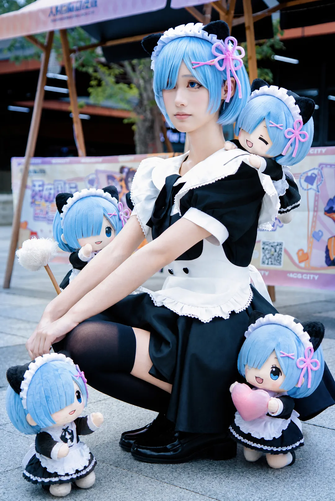 Anime-style photography, Rem Cosplay, Re:Zero − Starting Life in Another World, Anime recreation, Cat ear maid outfit - Image 4