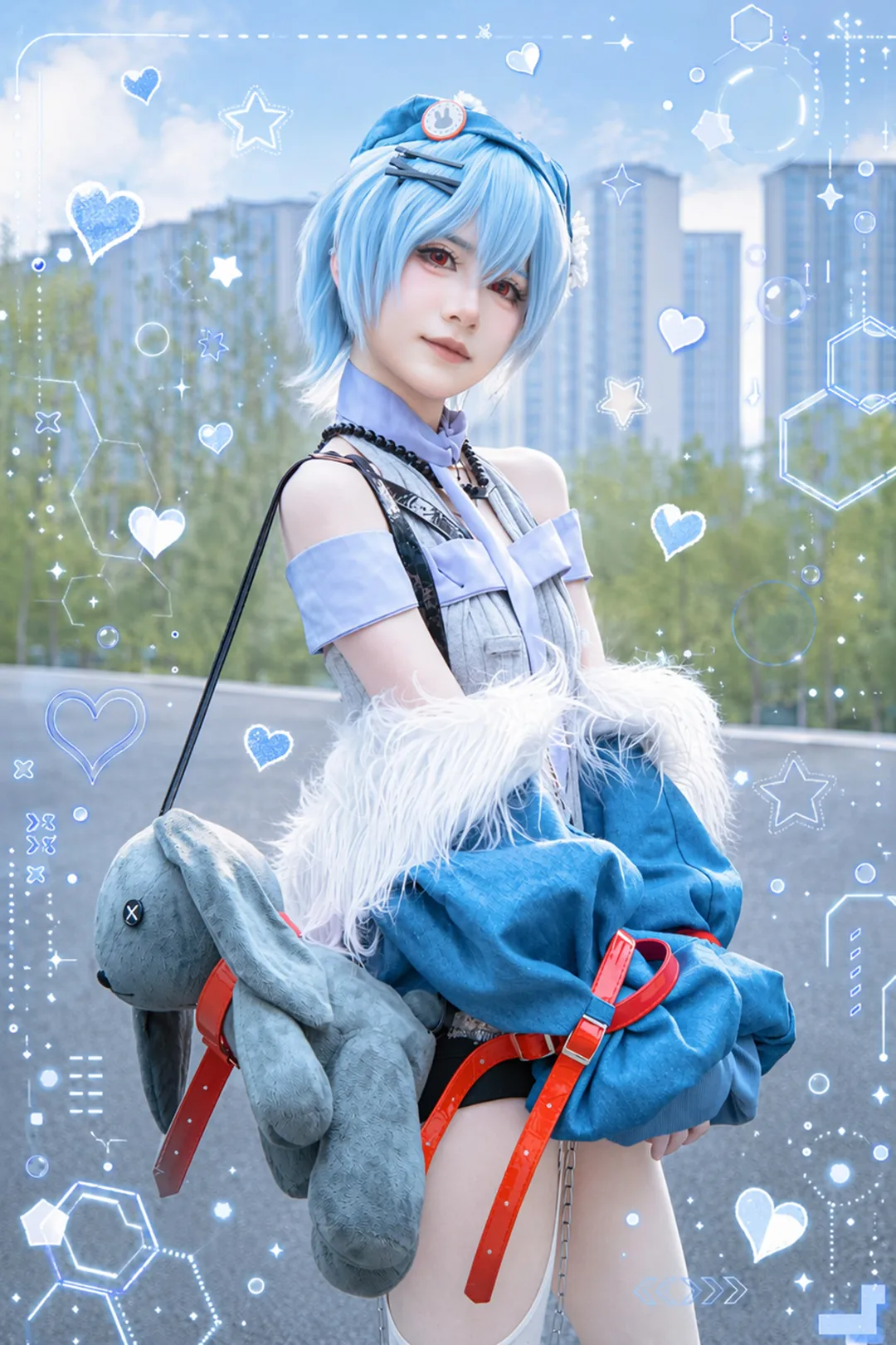 二次元摄影, 绫波丽cos, 新世纪福音战士, cosplay正片, 蓝发红眸 - 第2张