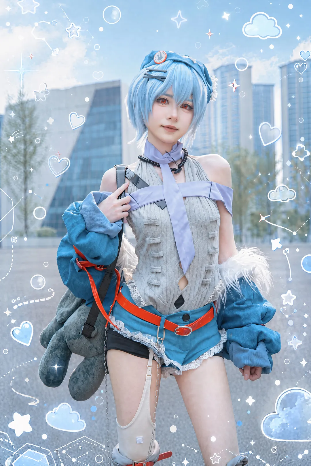 二次元摄影, 绫波丽cos, 新世纪福音战士, cosplay正片, 蓝发红眸 - 第4张