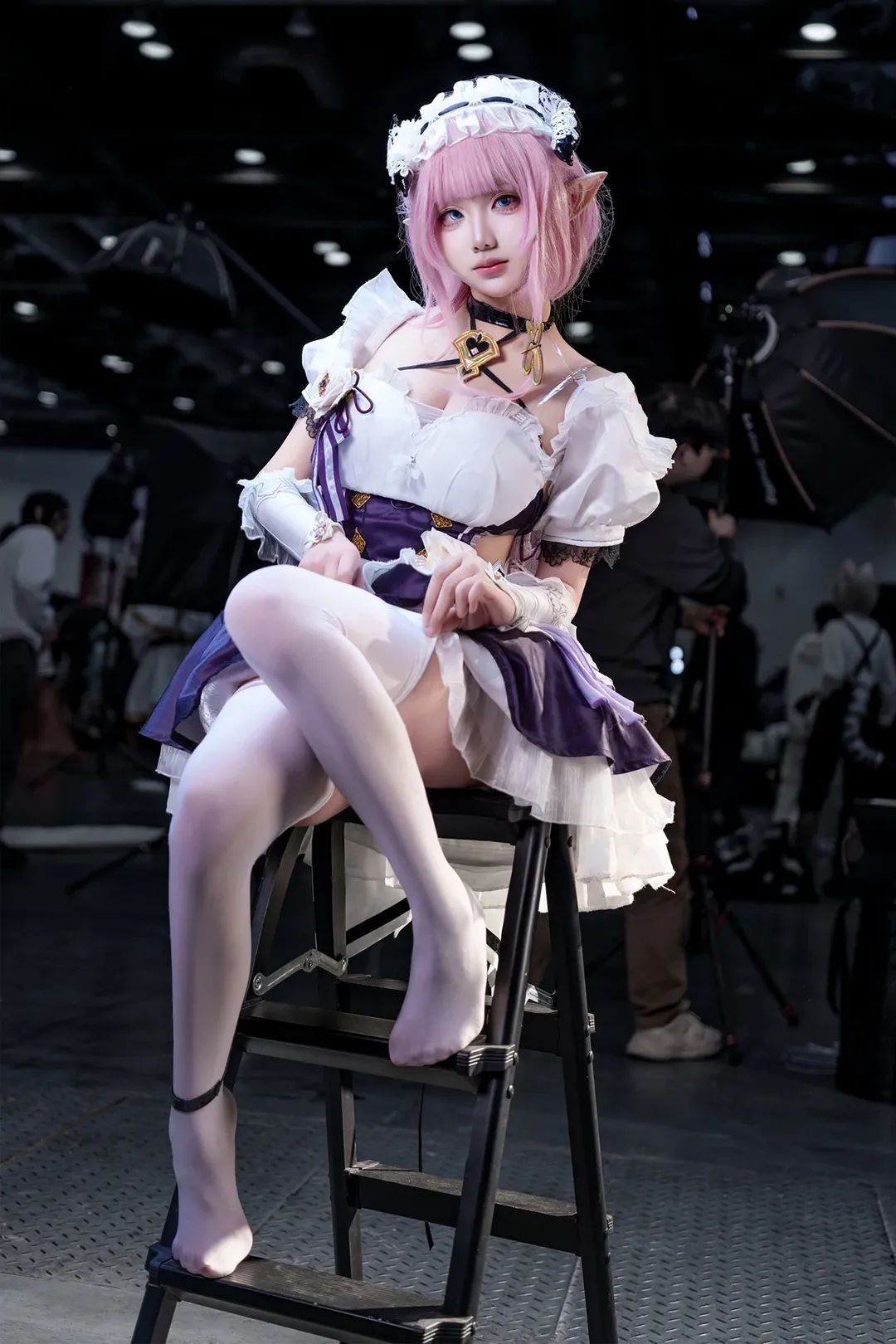 爱莉希雅cos, 崩坏三, 漫展场照, cosplay摄影, 白丝女仆