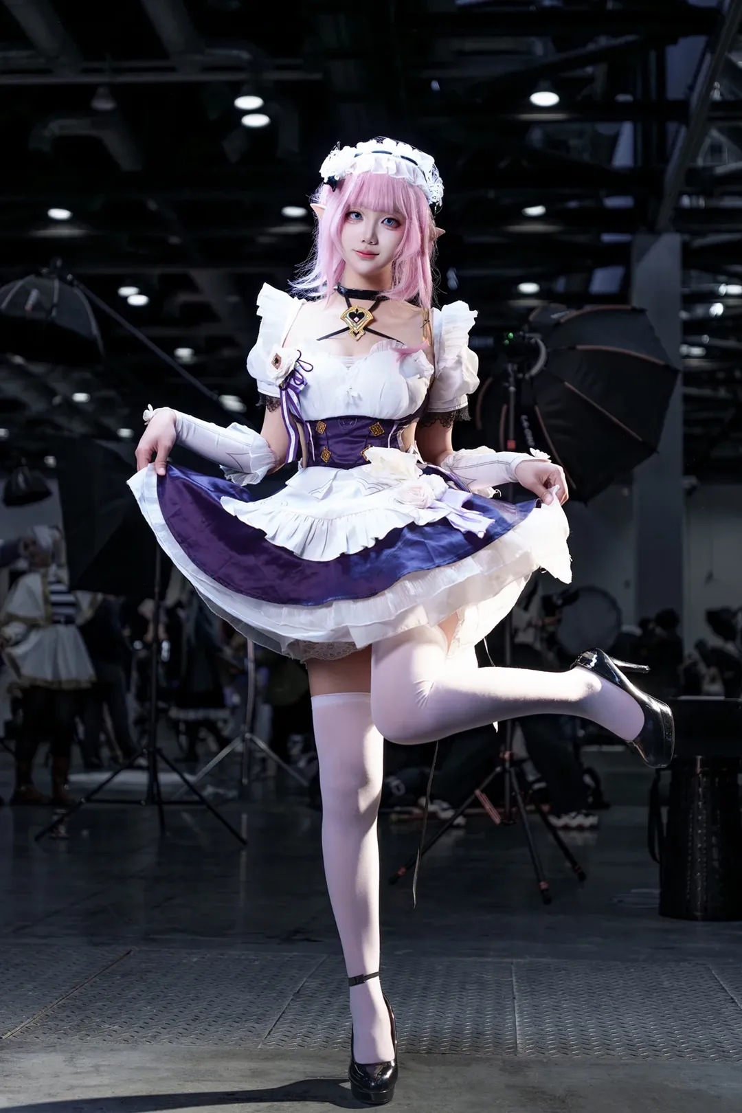 爱莉希雅cos, 崩坏三, 漫展场照, cosplay摄影, 白丝女仆 - 第2张