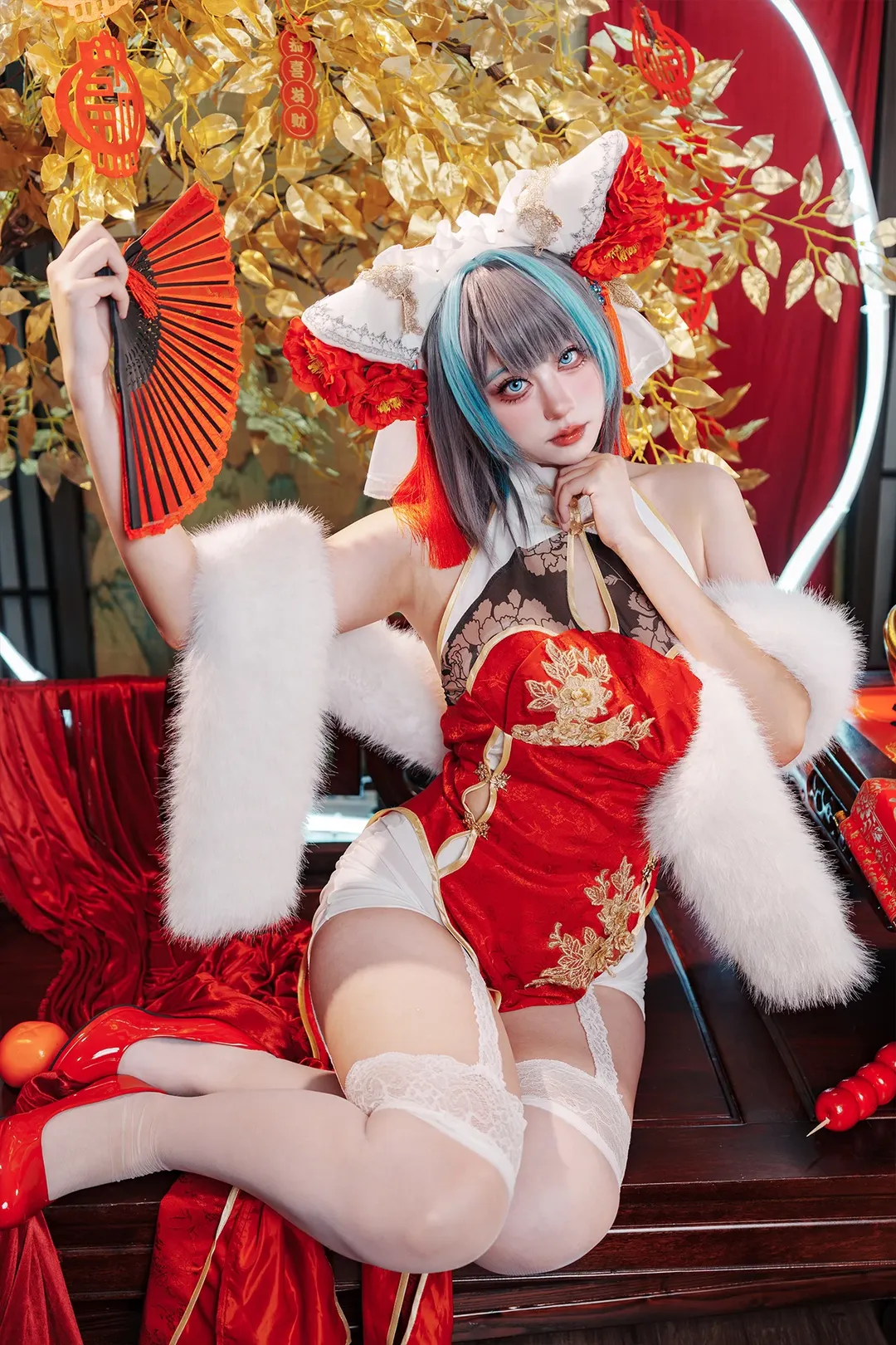 二次元, コスプレ, チェシャー コスプレ, アズールレーン, 新年チャイナドレス