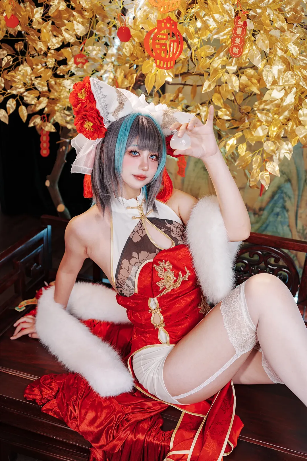 二次元, cosplay, 柴郡cos, 碧蓝航线, 新年旗袍 - 第2张