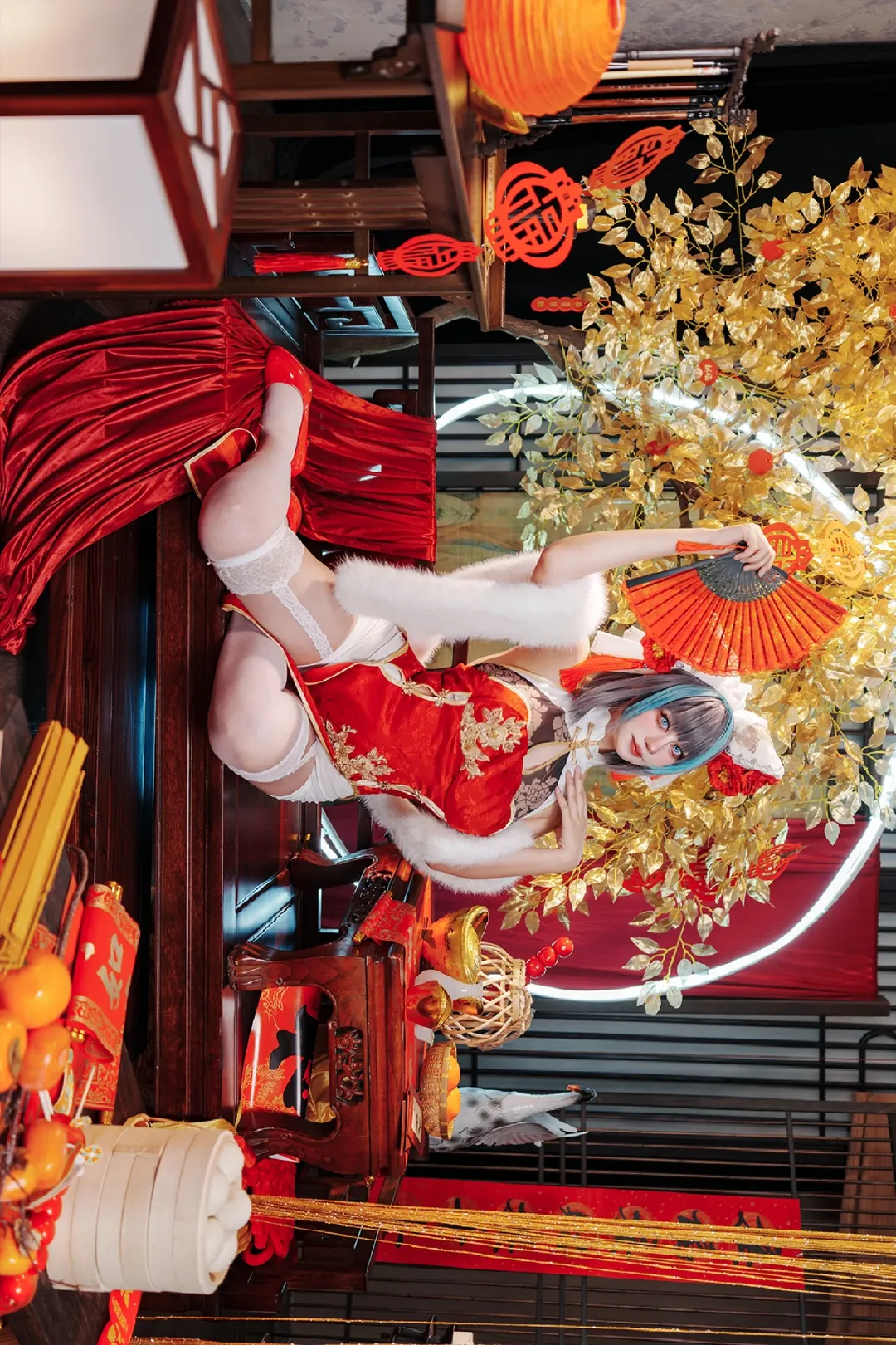 二次元, cosplay, 柴郡cos, 碧蓝航线, 新年旗袍 - 第3张