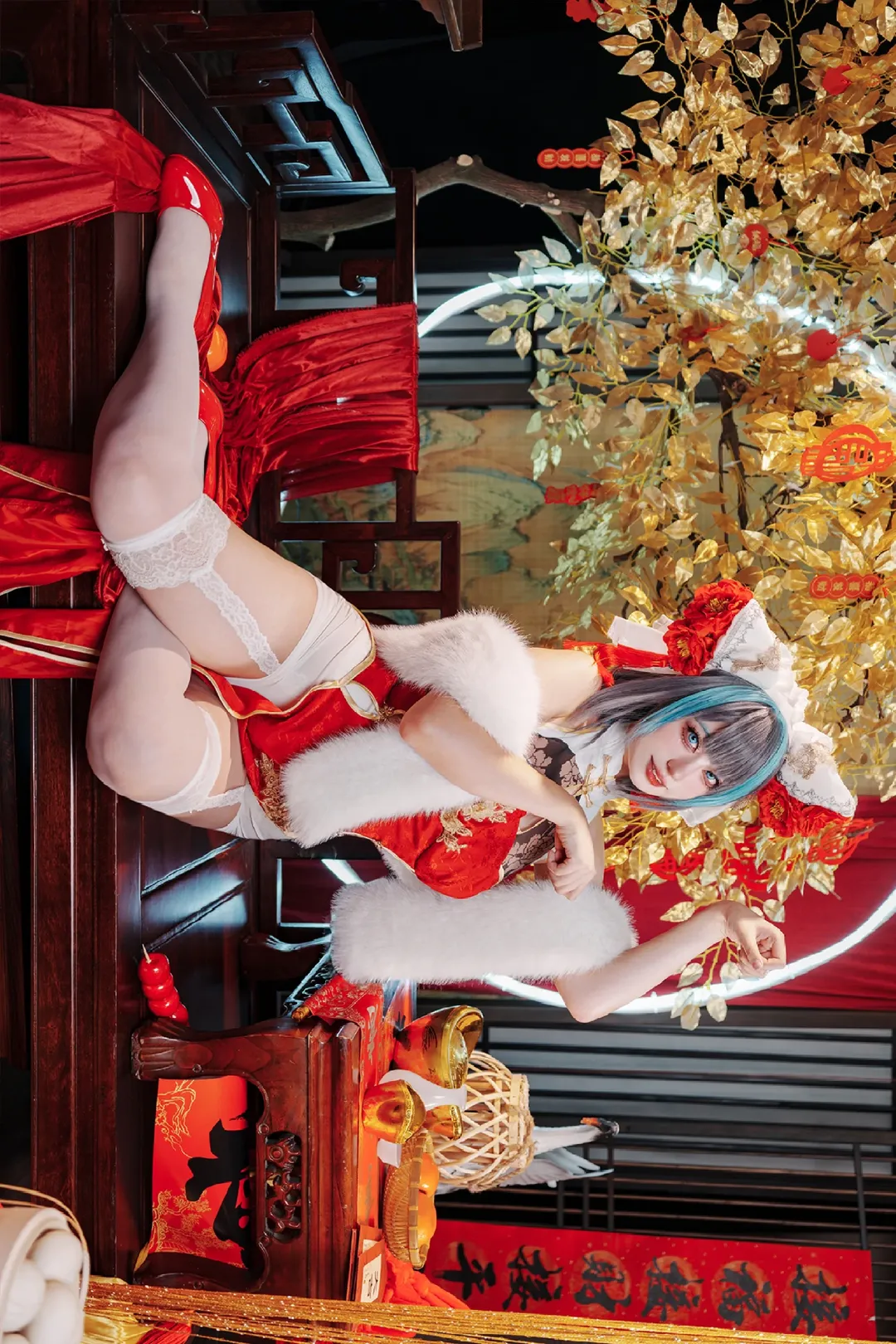 二次元, cosplay, 柴郡cos, 碧蓝航线, 新年旗袍 - 第4张