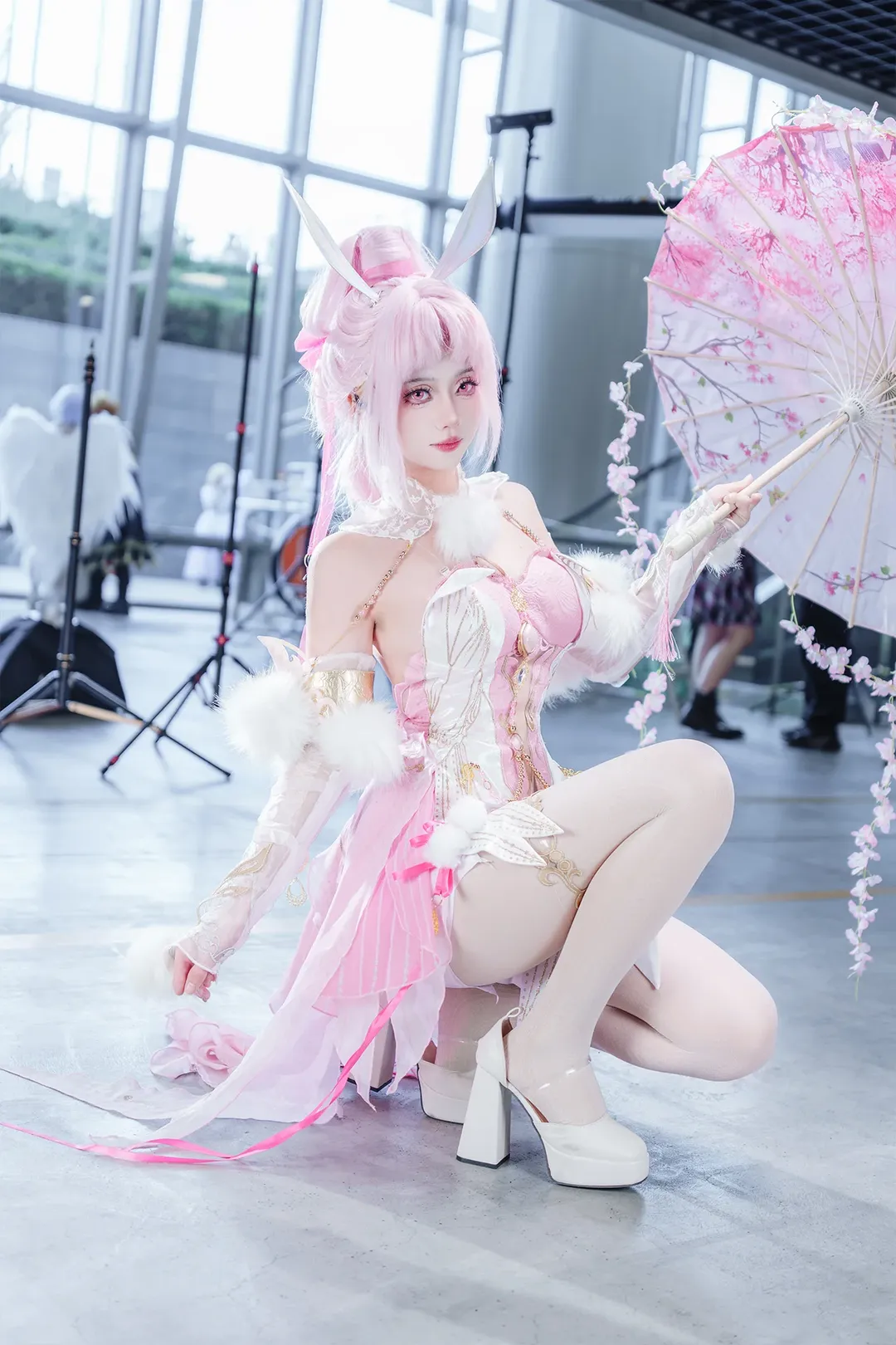 二次元摄影, 永劫无间, 漫展场照, 胡桃cos, 粉白cosplay - 第1张