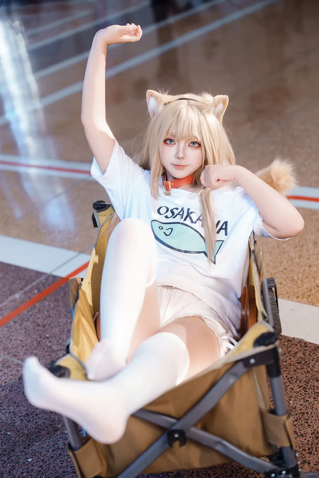 二次元摄影, 漫展返图, 白丝穿搭, 猫系少女, 兽耳cos - 第2张