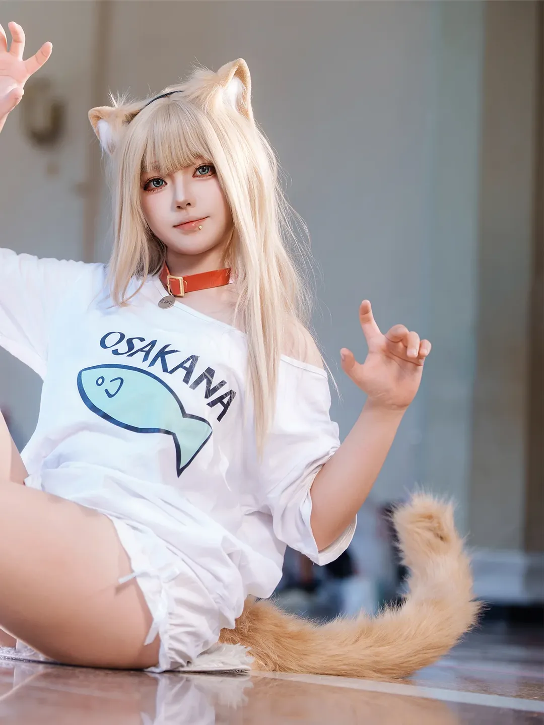 二次元摄影, 漫展返图, 白丝穿搭, 猫系少女, 兽耳cos - 第6张