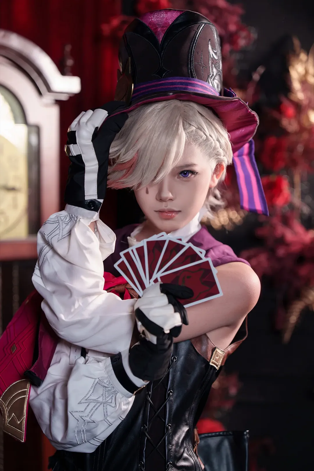 原神, cosplay摄影, 林尼cos, 壁炉之家, 哥特风魔术师 - 第1张