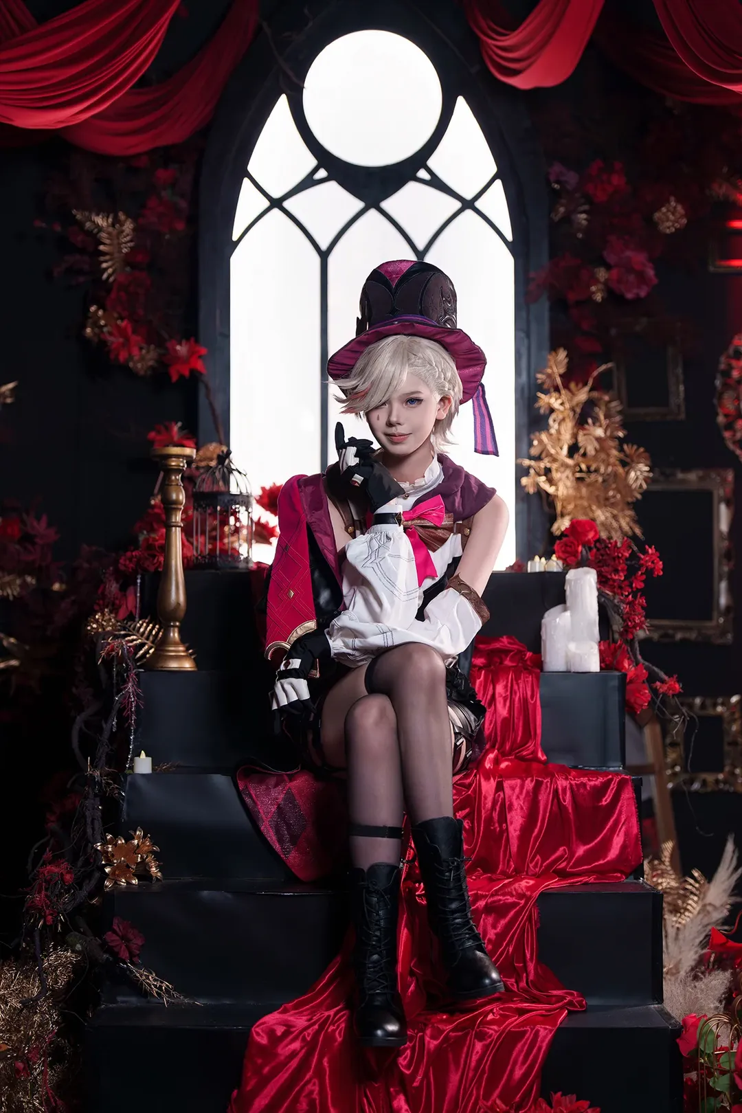 原神, cosplay摄影, 林尼cos, 壁炉之家, 哥特风魔术师
