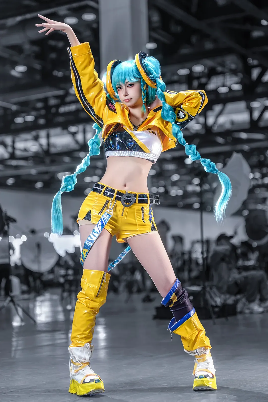 初音未来cos, 漫展摄影, 二次元场照, Vocaloid, 漆皮风穿搭 - 第1张