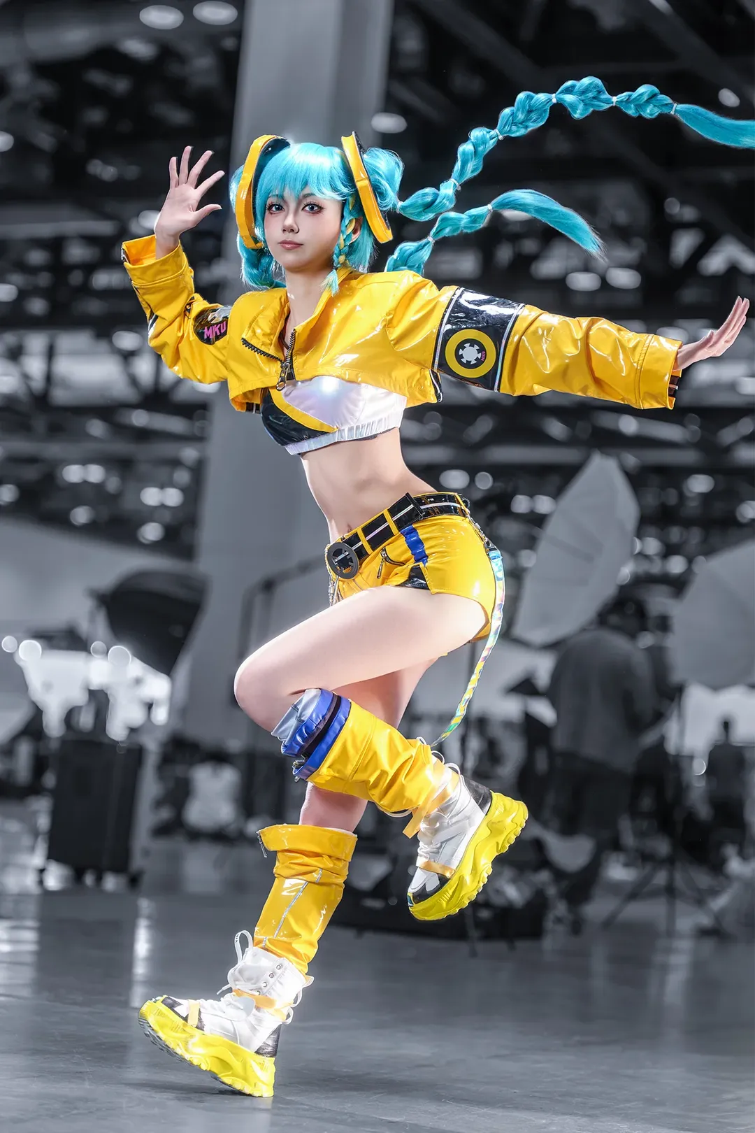 初音未来cos, 漫展摄影, 二次元场照, Vocaloid, 漆皮风穿搭