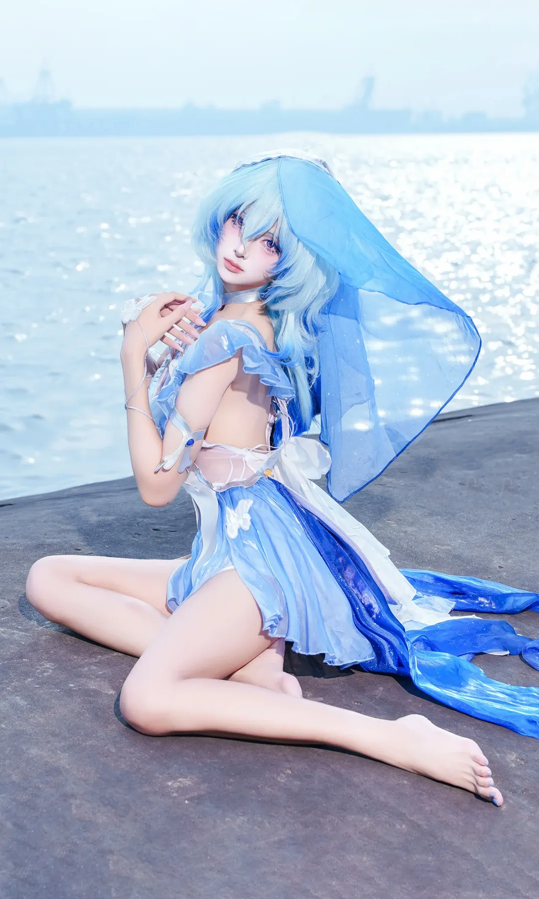鳴潮, コスプレ, 二次元撮影, ショアキーパー コスプレ, 水辺のロケーション - 1枚目