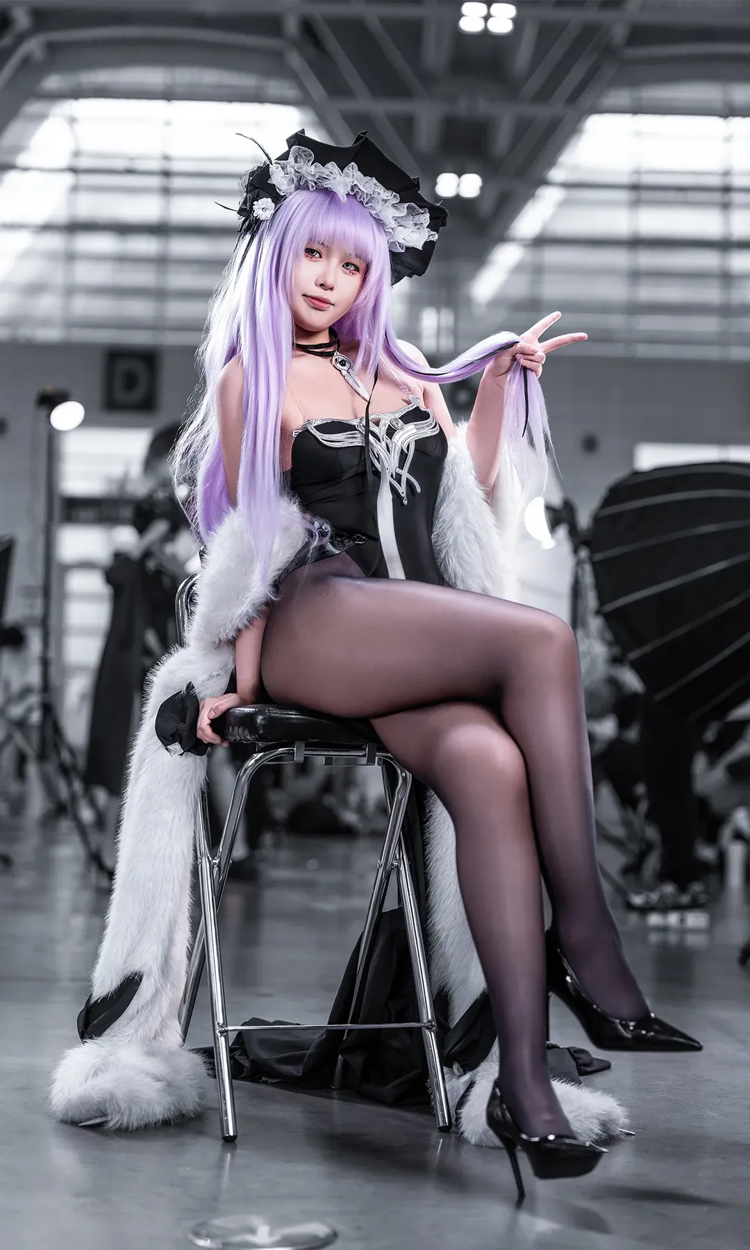 二次元撮影, アズールレーン, イベント写真, タシュケント コスプレ, 紫髪コスプレ