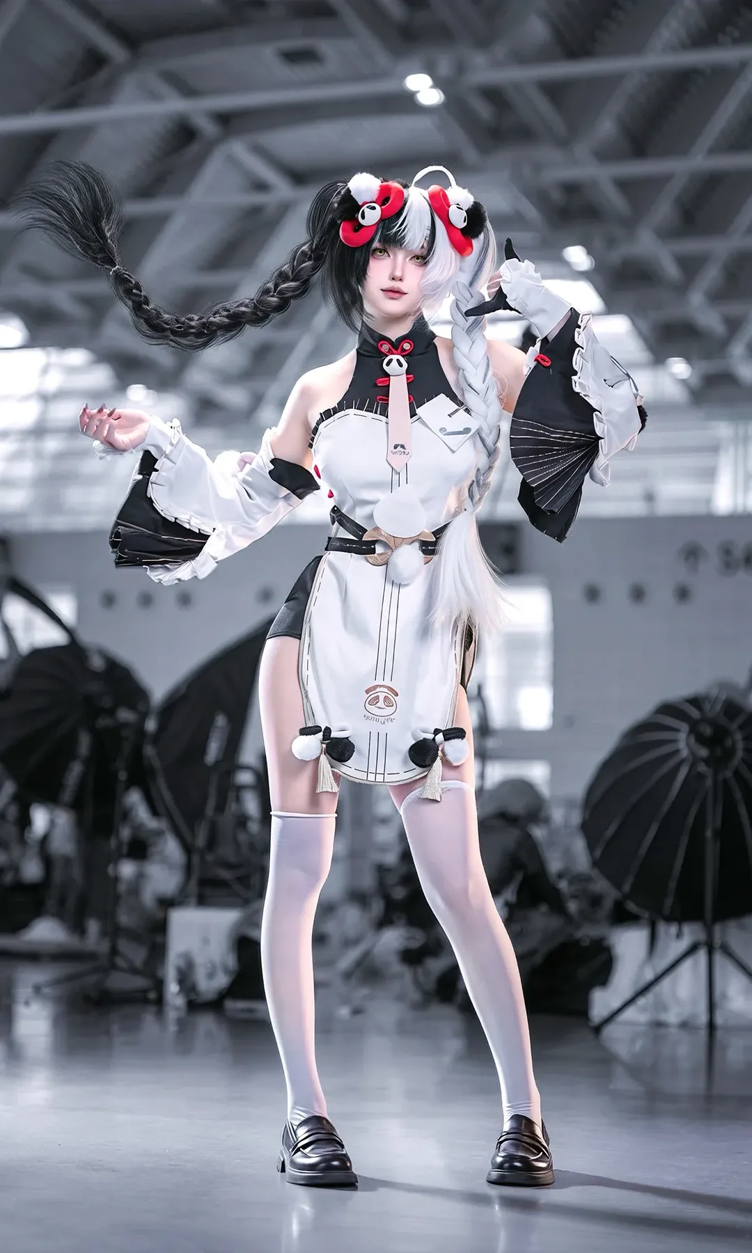 Zenless Zone Zero, Convention photos, Anime cosplay, Dialyn Cosplay, Black and white twin tails