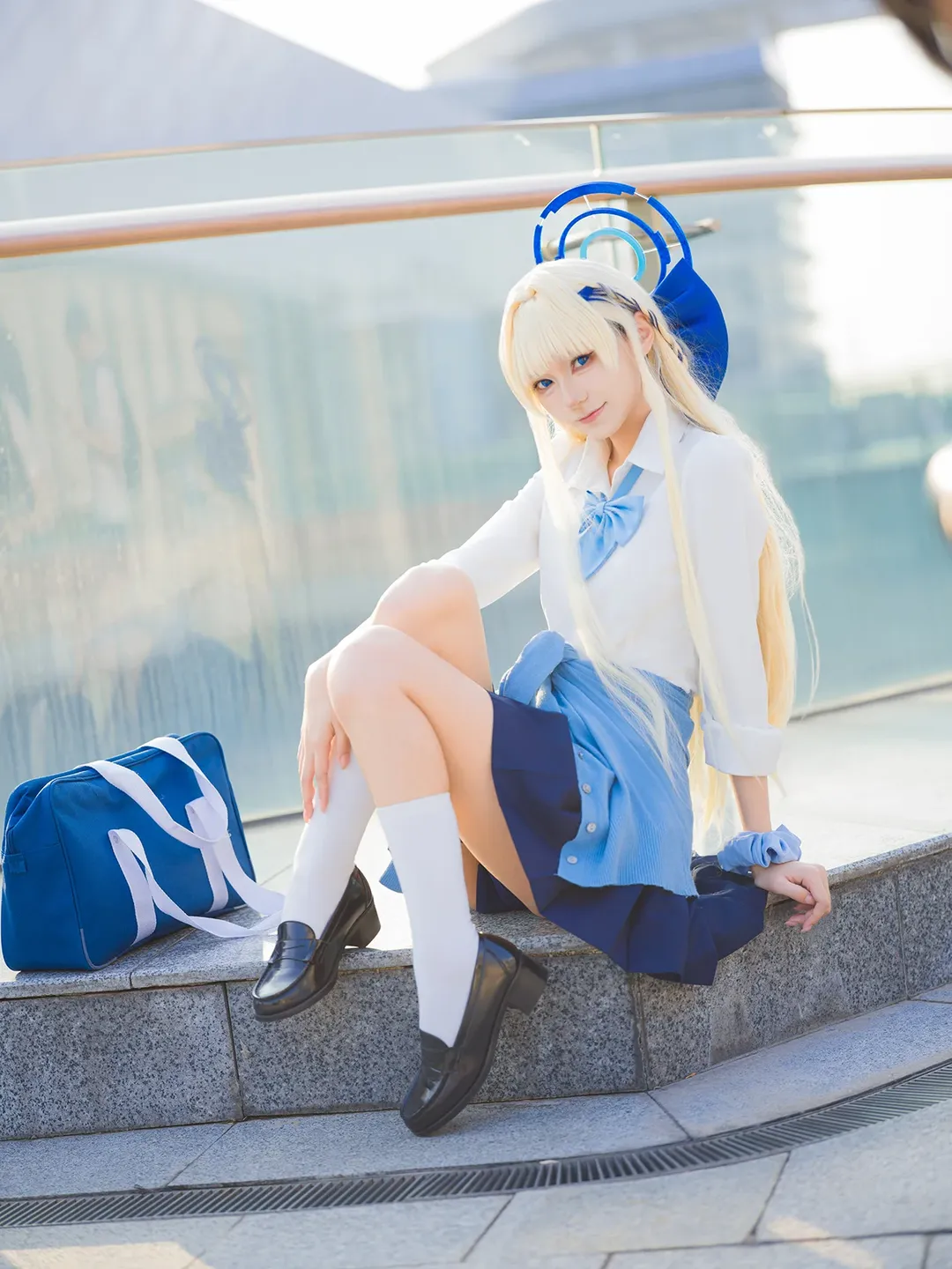 蔚蓝档案, 广州漫展, 飞鸟马时cos, cosplay返图, 白丝制服 - 第1张