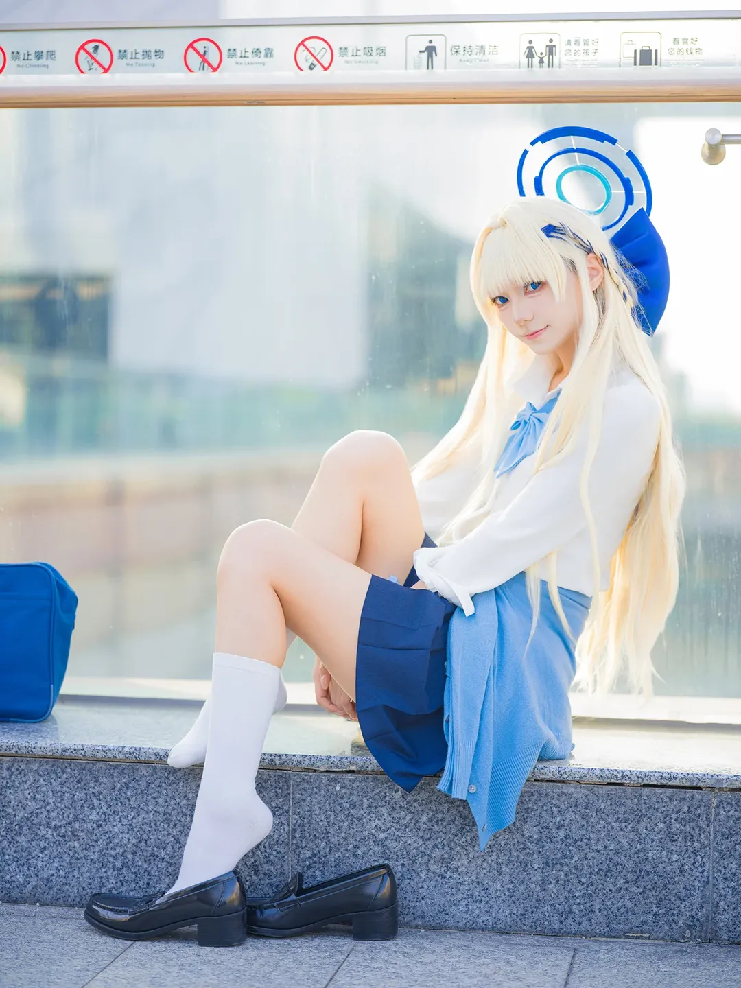 蔚蓝档案, 广州漫展, 飞鸟马时cos, cosplay返图, 白丝制服 - 第2张