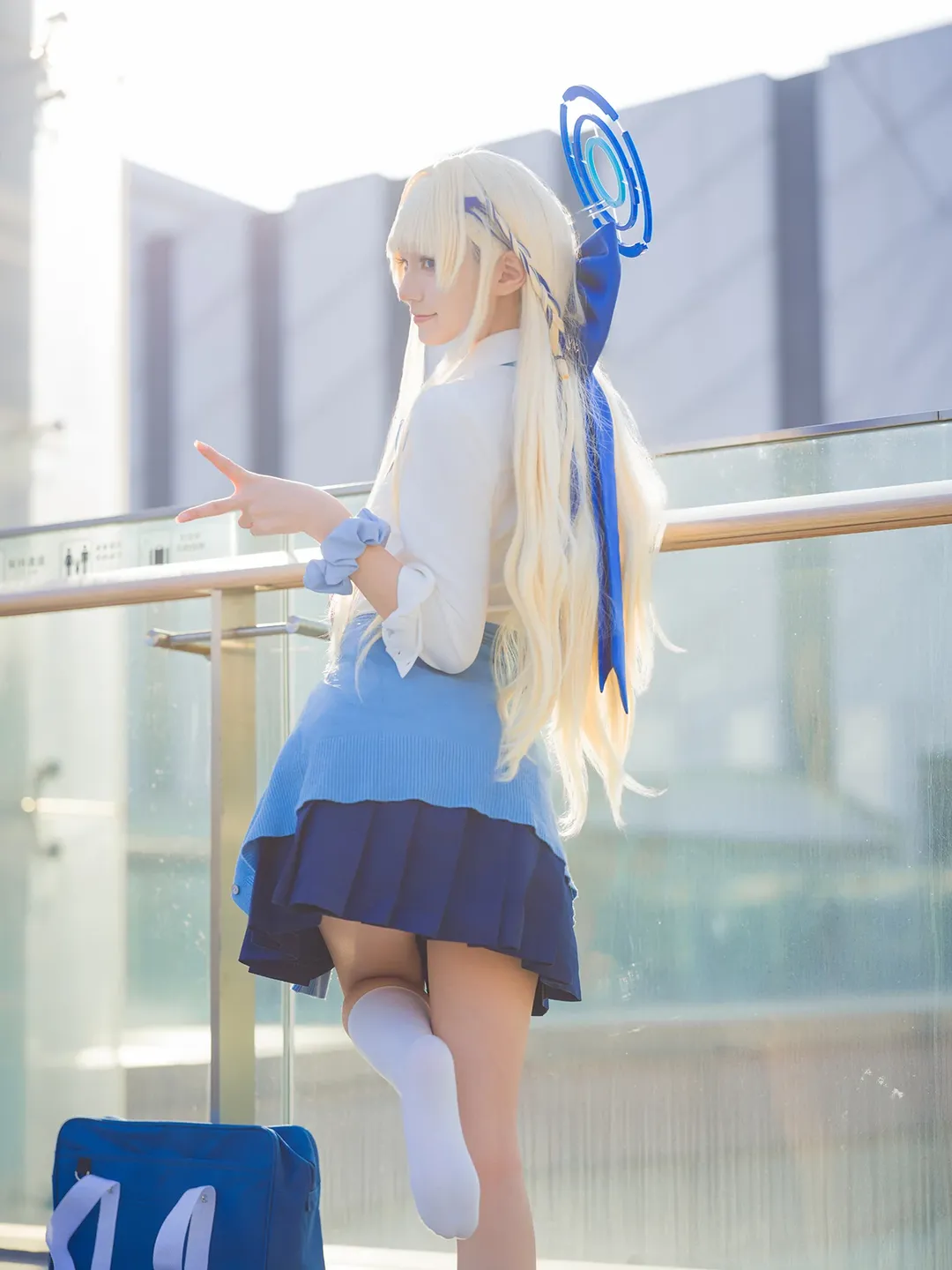 蔚蓝档案, 广州漫展, 飞鸟马时cos, cosplay返图, 白丝制服 - 第3张