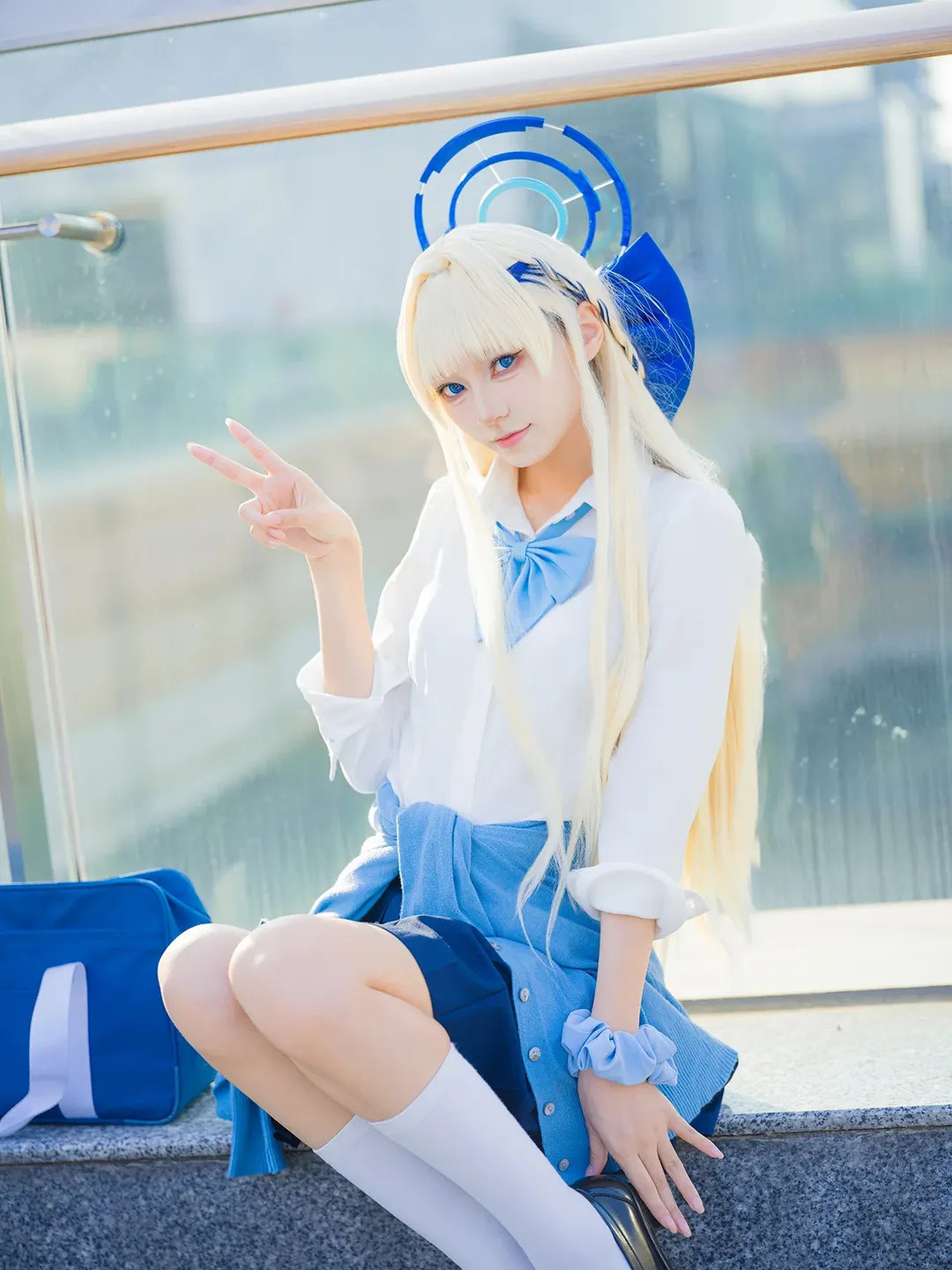蔚蓝档案, 广州漫展, 飞鸟马时cos, cosplay返图, 白丝制服